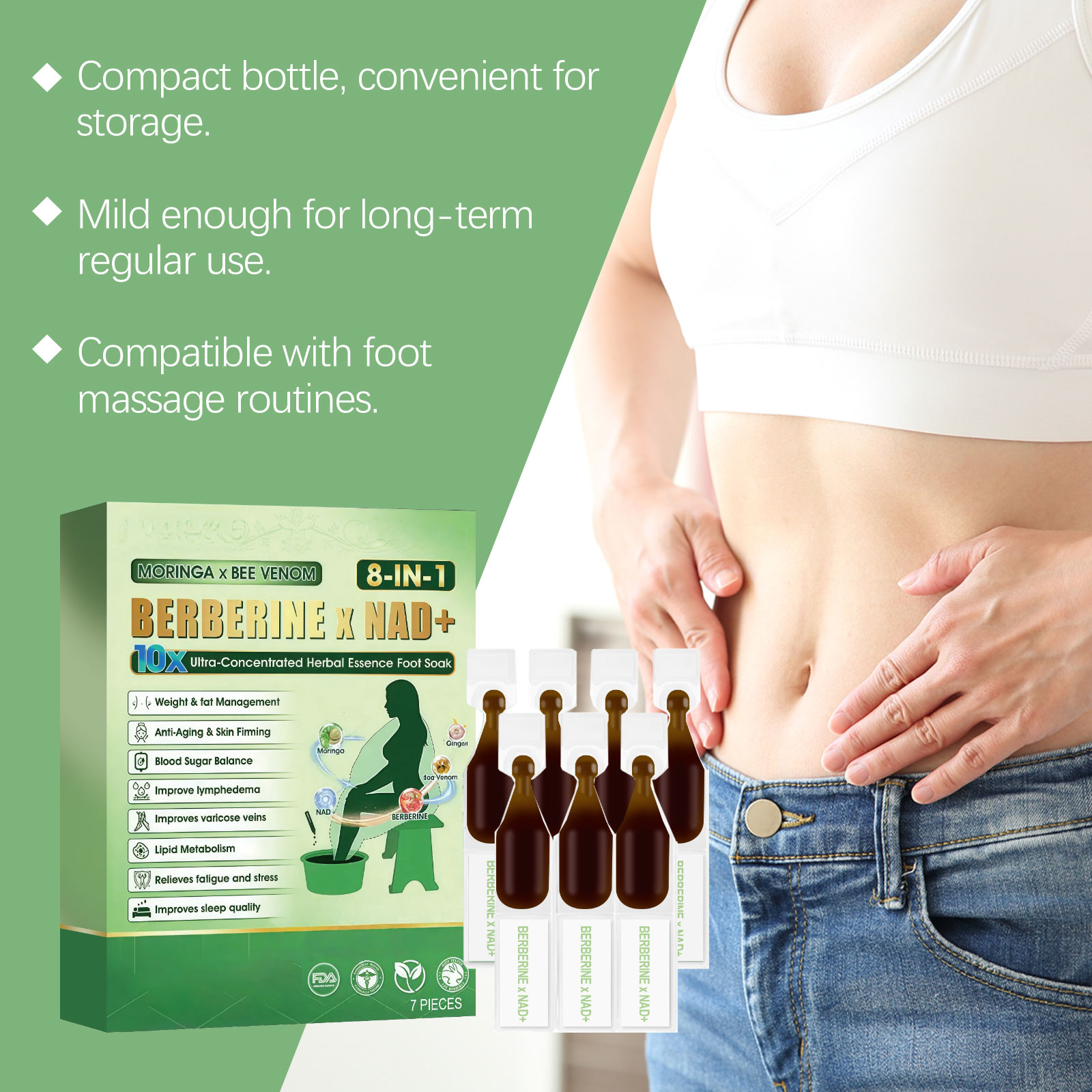 Moringa Bee Venom Essence Foot Bath Liquid Gentle Care Simple Daily Smooth Foot Skin Nursing Lotion