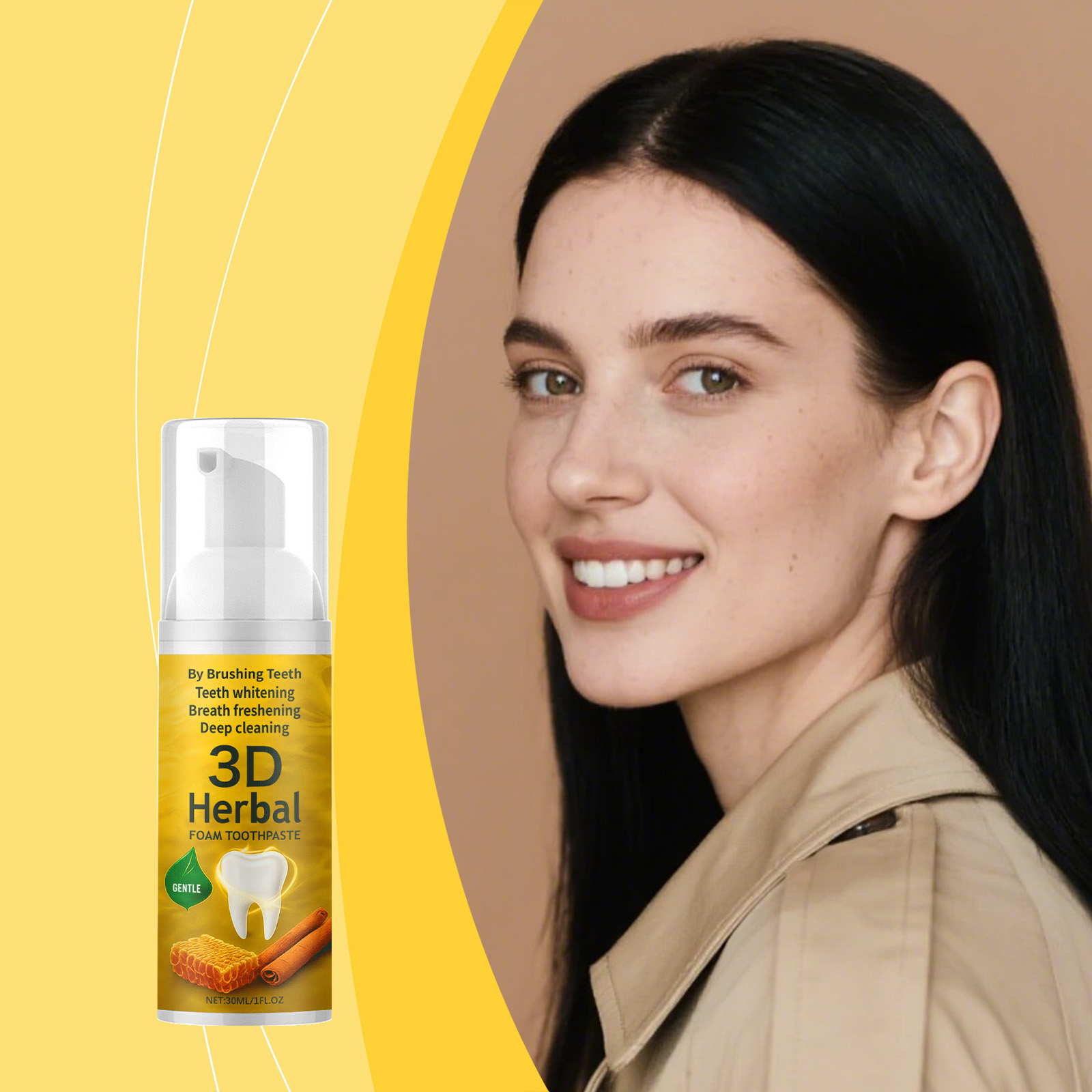 Herbal Foam Toothpaste Refreshing Mild Stain Cleaning Teeth Protection Fresh Fragrance Daily Care