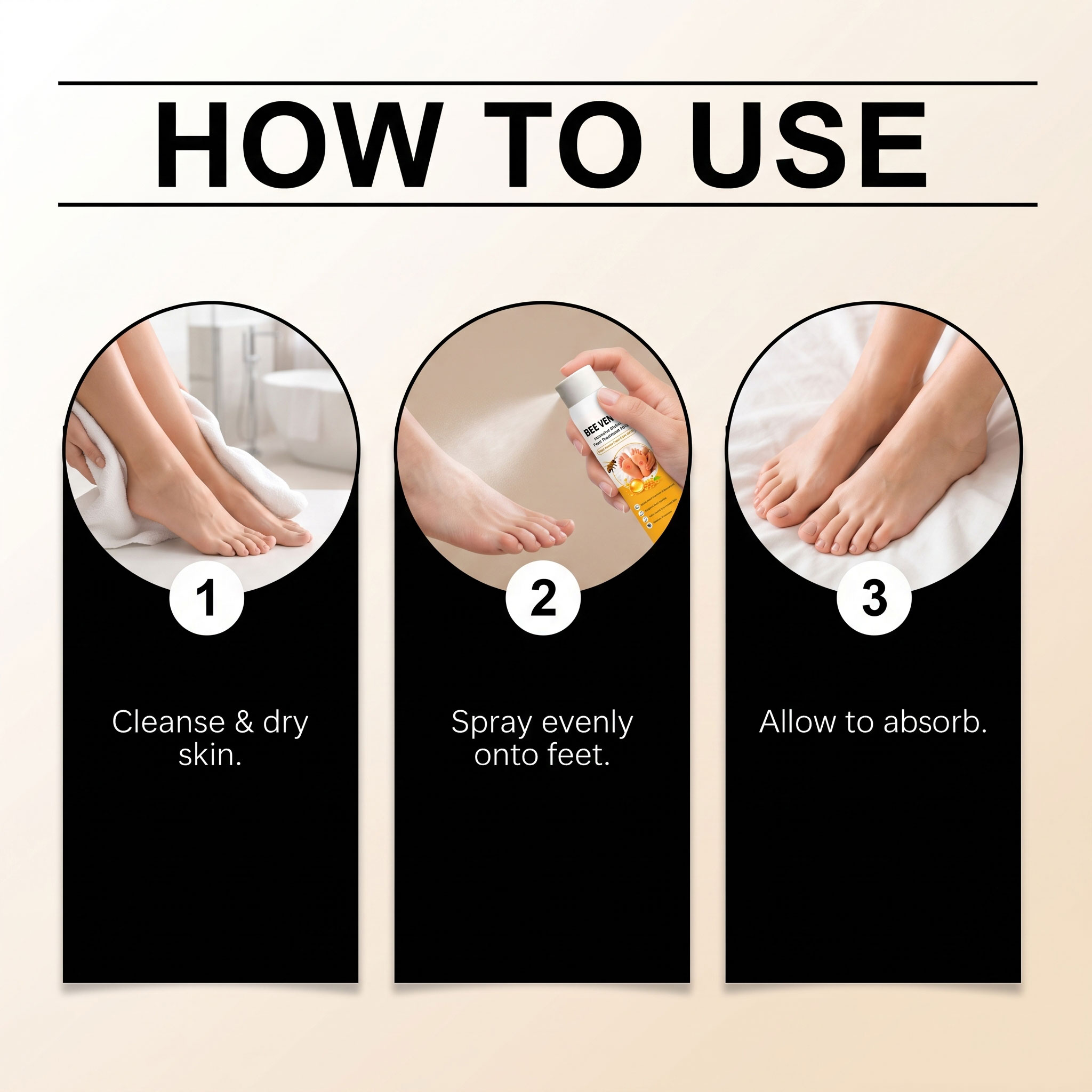 Bee Venom Foot Care Spray Mild Moisturizing Dry Skin Lock Water Soft Comfort Exfoliating