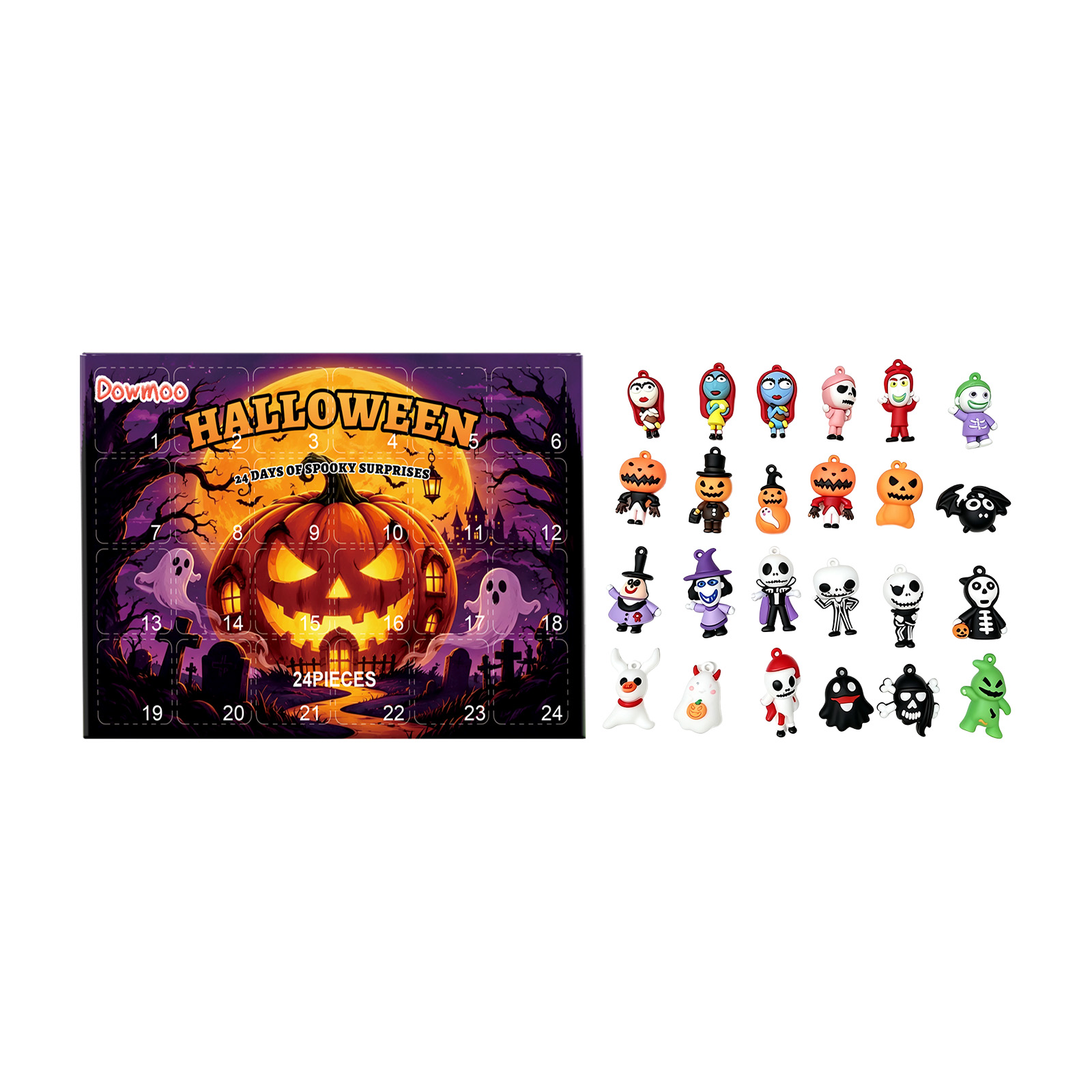 Dowmoo Halloween Mini Figure Blind Box Random Clip Dual Purpose Compact Portable Holiday Deco