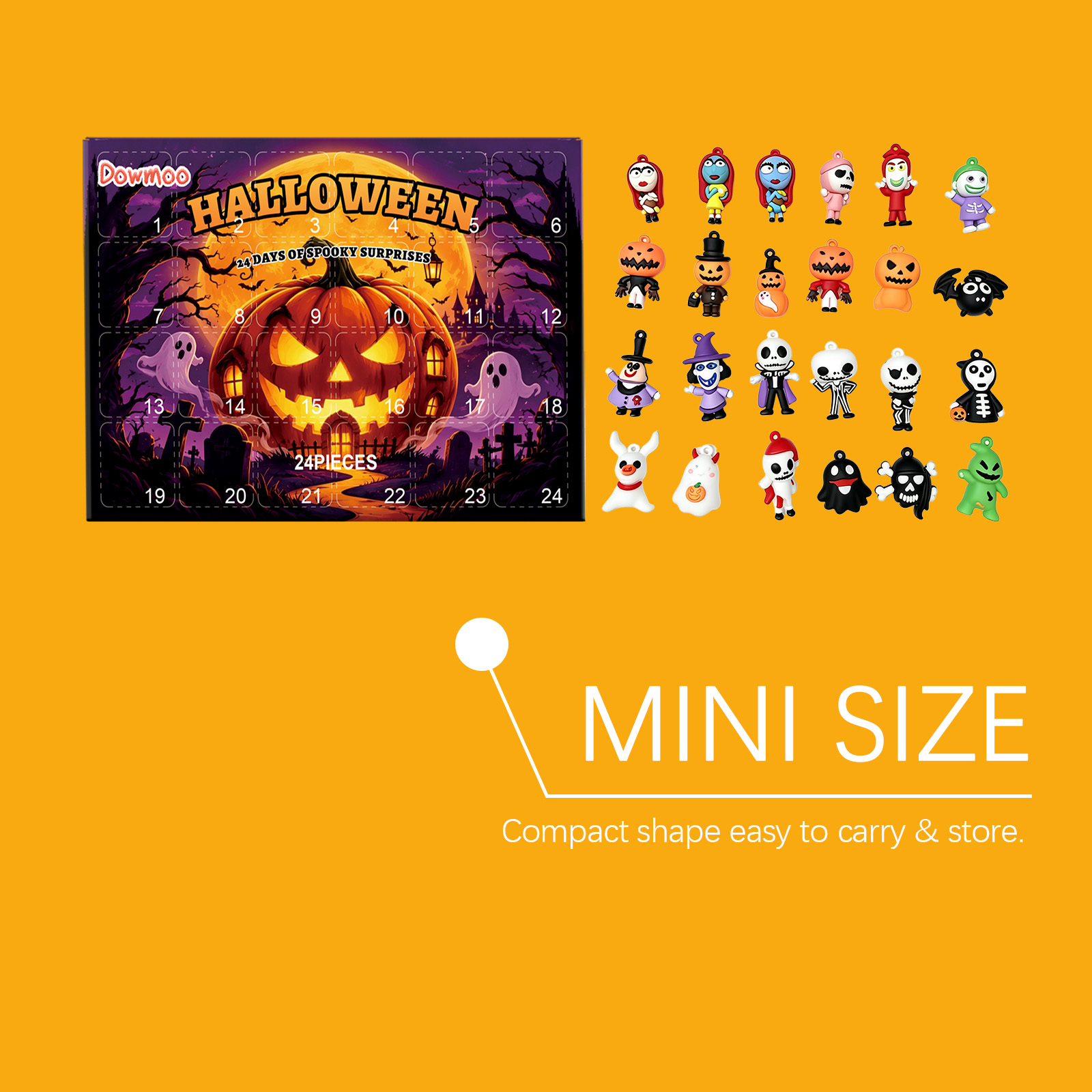 Dowmoo Halloween Mini Figure Blind Box Random Clip Dual Purpose Compact Portable Holiday Deco