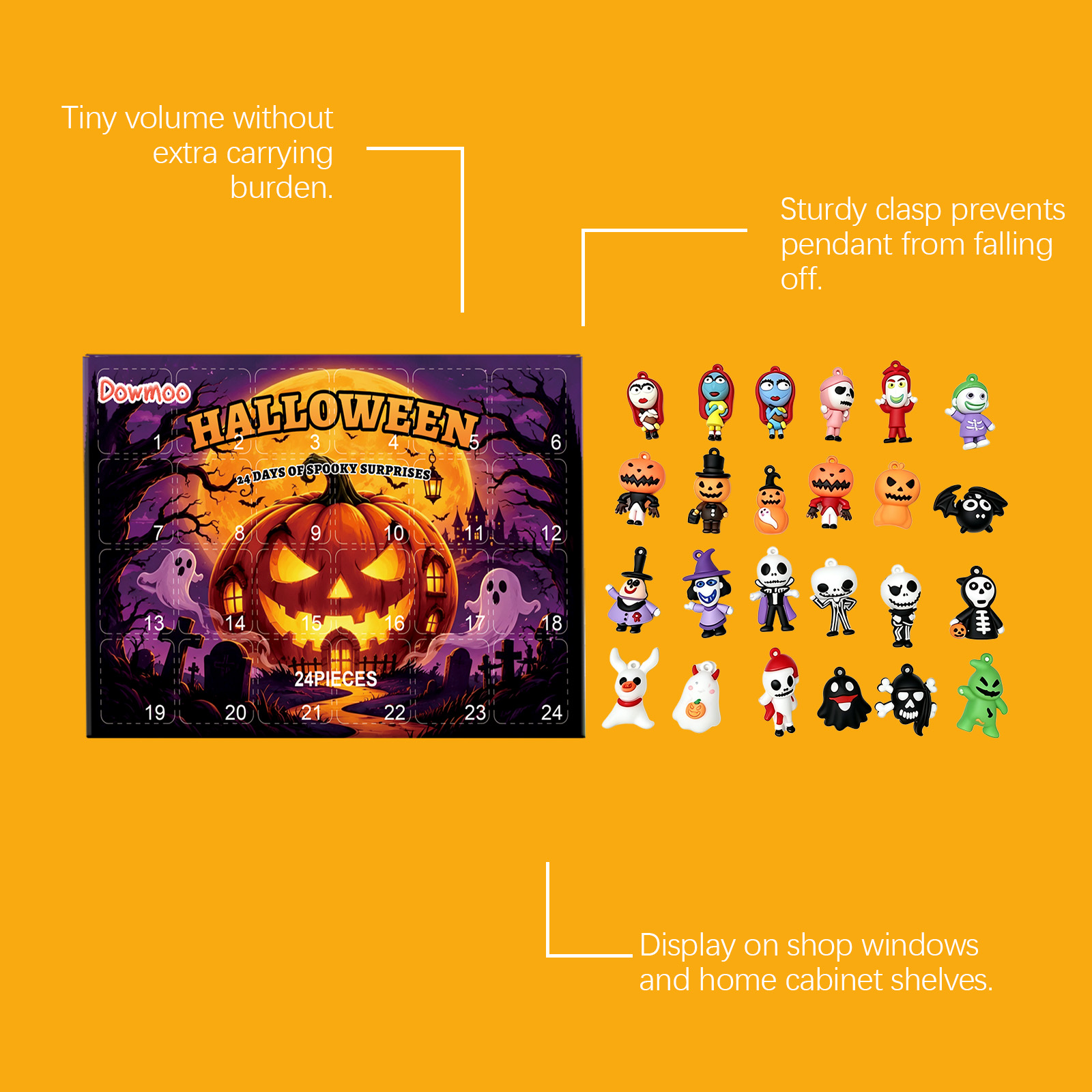 Dowmoo Halloween Mini Figure Blind Box Random Clip Dual Purpose Compact Portable Holiday Deco