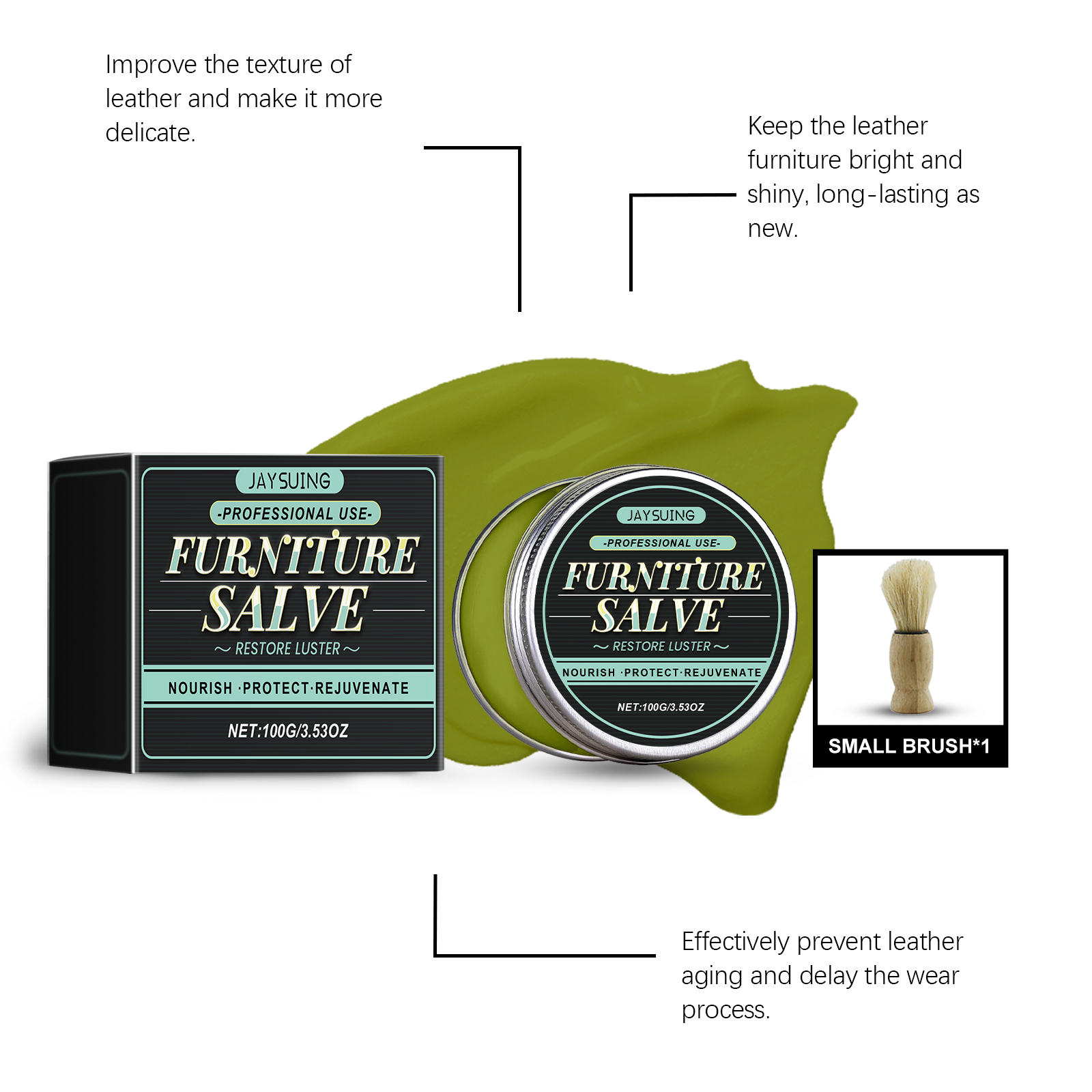 Leather Furniture Care Ointment Scratch Care Waterproof Maintenance For Furniture Bags Car Seats Universal