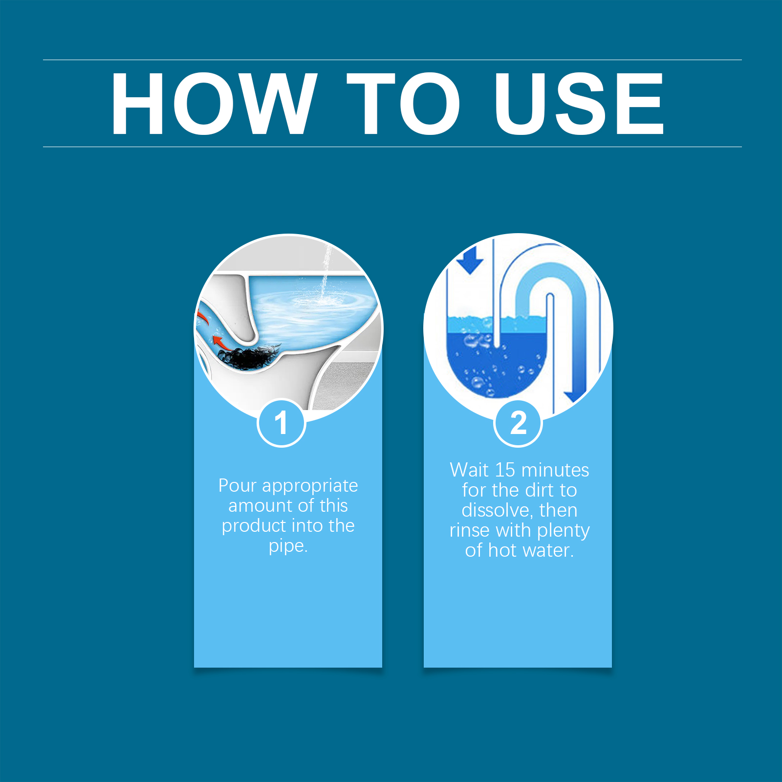 Pipe Dredging Powder Clean Unclog Dissolve Grease Hair Sewer Drain Pipeline Dirt Remover Agent
