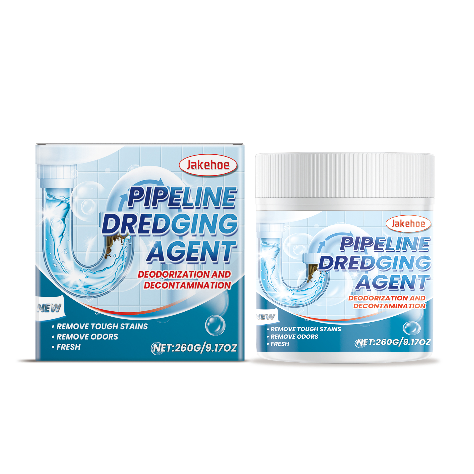 Pipe Dredging Powder Clean Unclog Dissolve Grease Hair Sewer Drain Pipeline Dirt Remover Agent