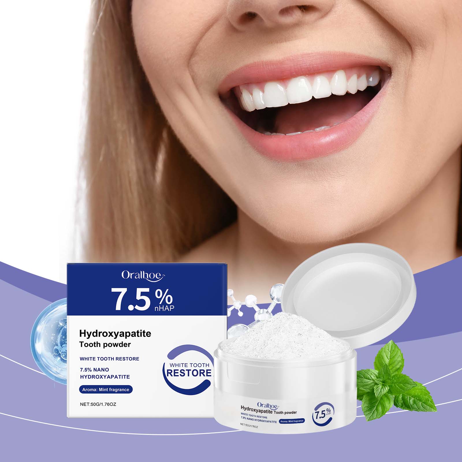 Tooth Care Cleansing Powder Gently Cleans Tooth Stains Maintains Long Lasting Freshness Protects Teeth