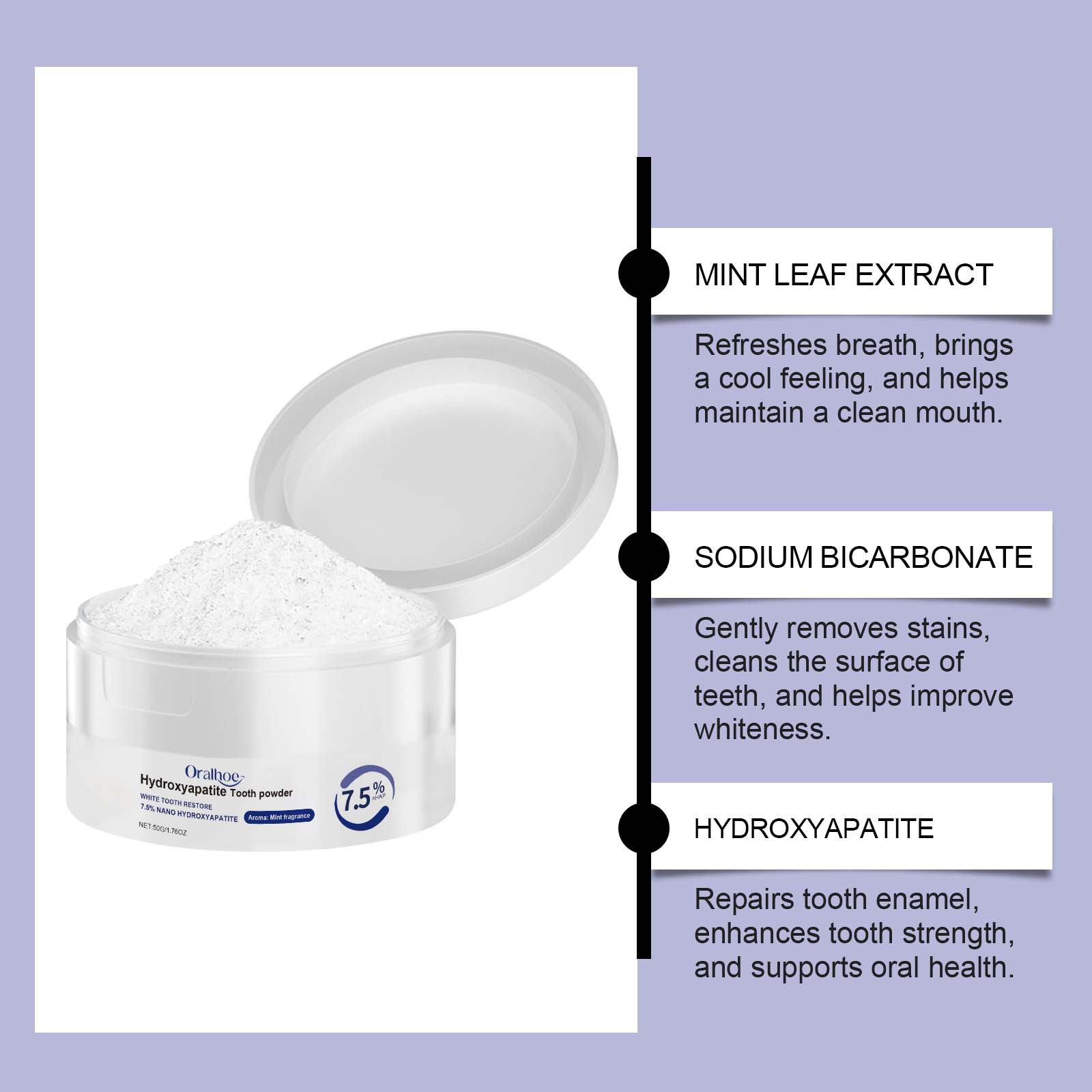 Tooth Care Cleansing Powder Gently Cleans Tooth Stains Maintains Long Lasting Freshness Protects Teeth