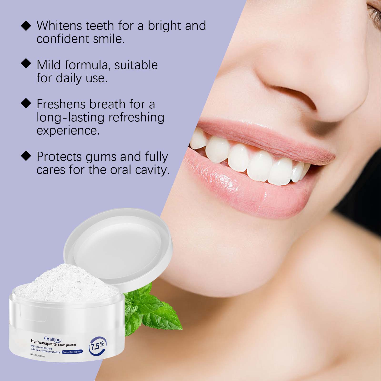 Tooth Care Cleansing Powder Gently Cleans Tooth Stains Maintains Long Lasting Freshness Protects Teeth