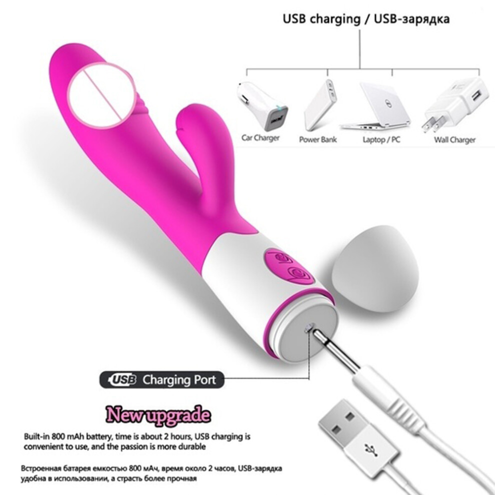 30 Speed Vibration Dildo Rabbit Vibrator for Women USB Charging Dual Motor G Spot Vibrators Female Sex Toys