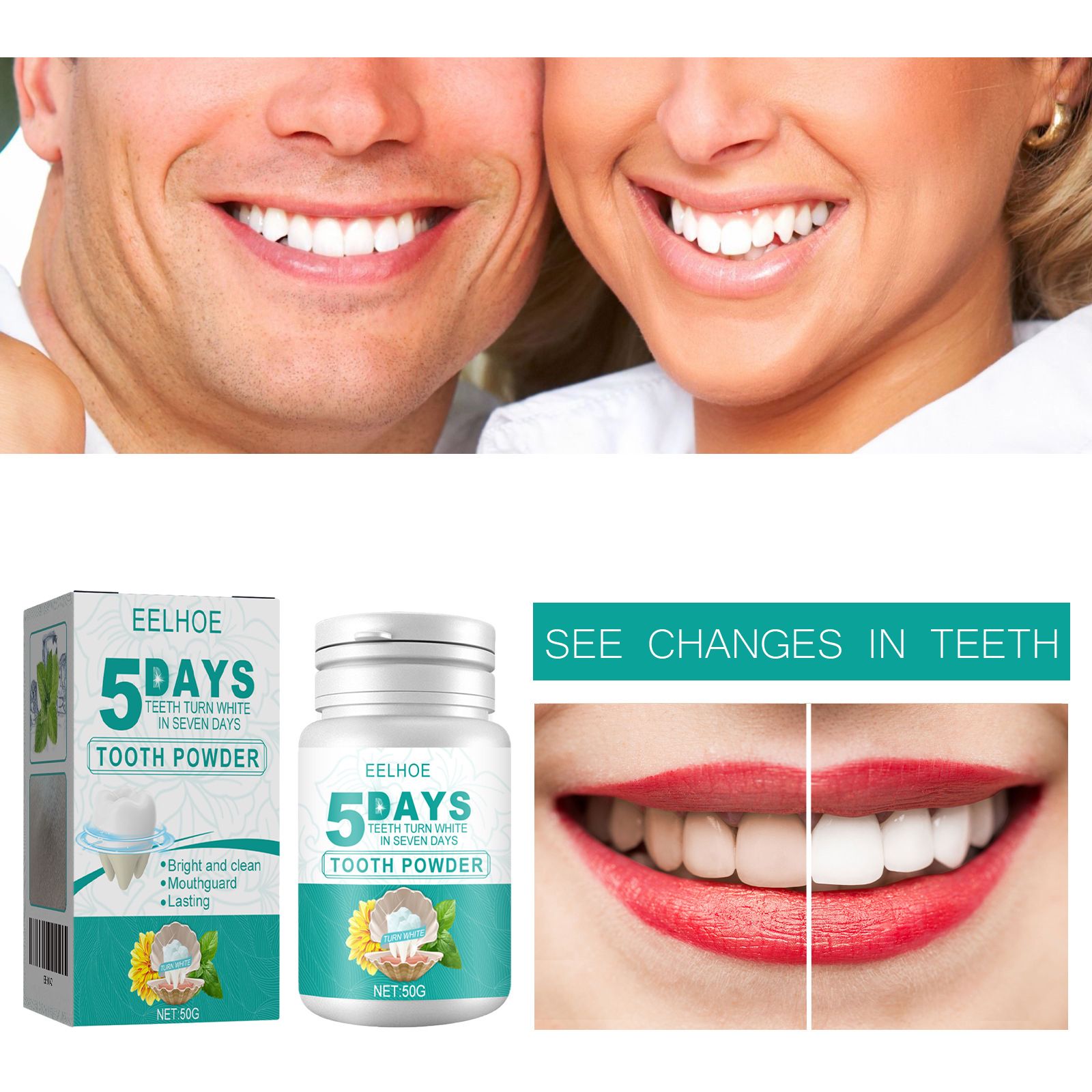 5 Day Teeth Whitening Powder Stain Remover Fresh Breath Oral Care