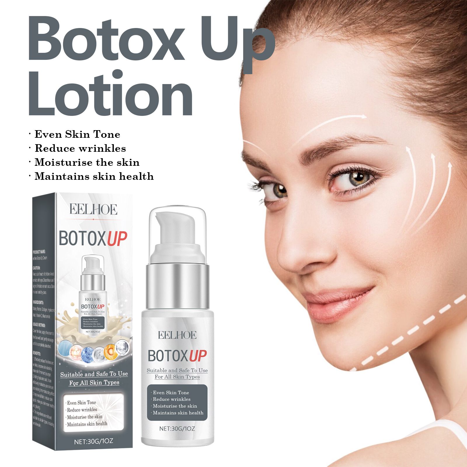 Fine Line Reducing Face Cream Retinol Collagen Hyaluronic Acid Moisturizing For Daily Skincare