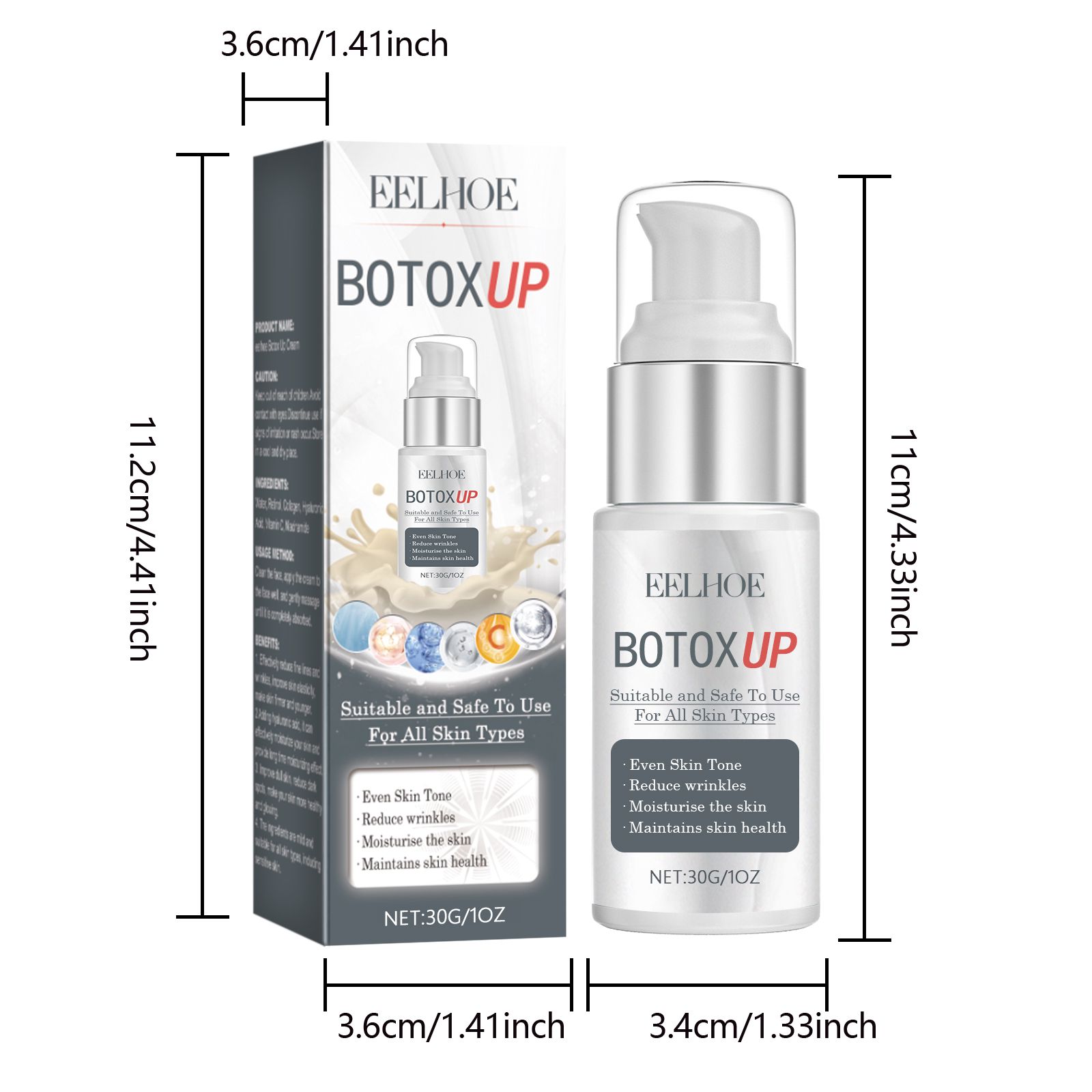 Fine Line Reducing Face Cream Retinol Collagen Hyaluronic Acid Moisturizing For Daily Skincare