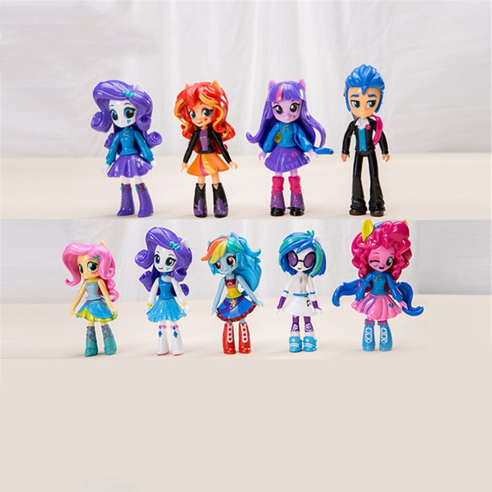 9PCS Equestria Girl Figures Monster High Dolls Toys Set Kids Gift