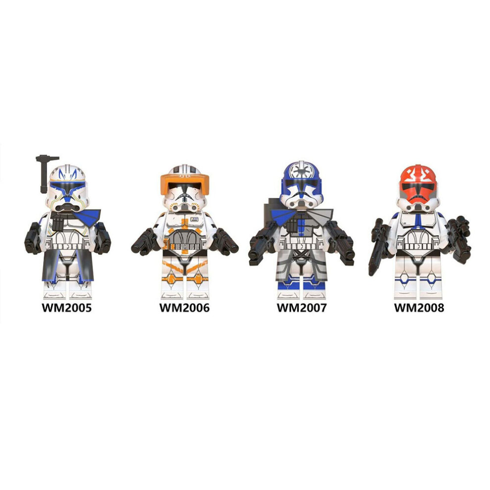4PCS Star Wars Clone Trooper Cody Rex Commander Fit Lego Minifigures