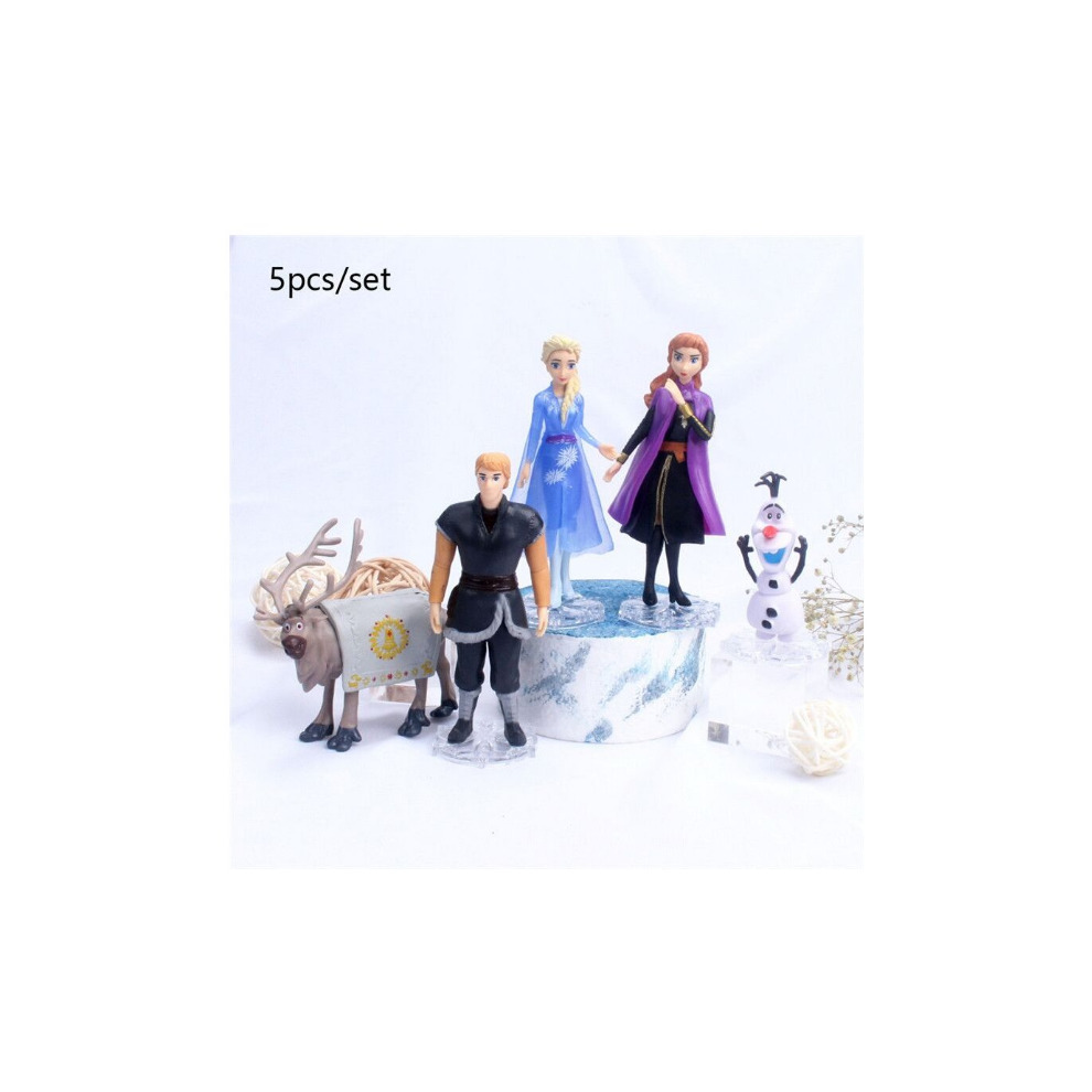NEW For Disney Frozen Princess 2 Cake Toppers Figures Toys Elsa Olaf Anna 5Pcs