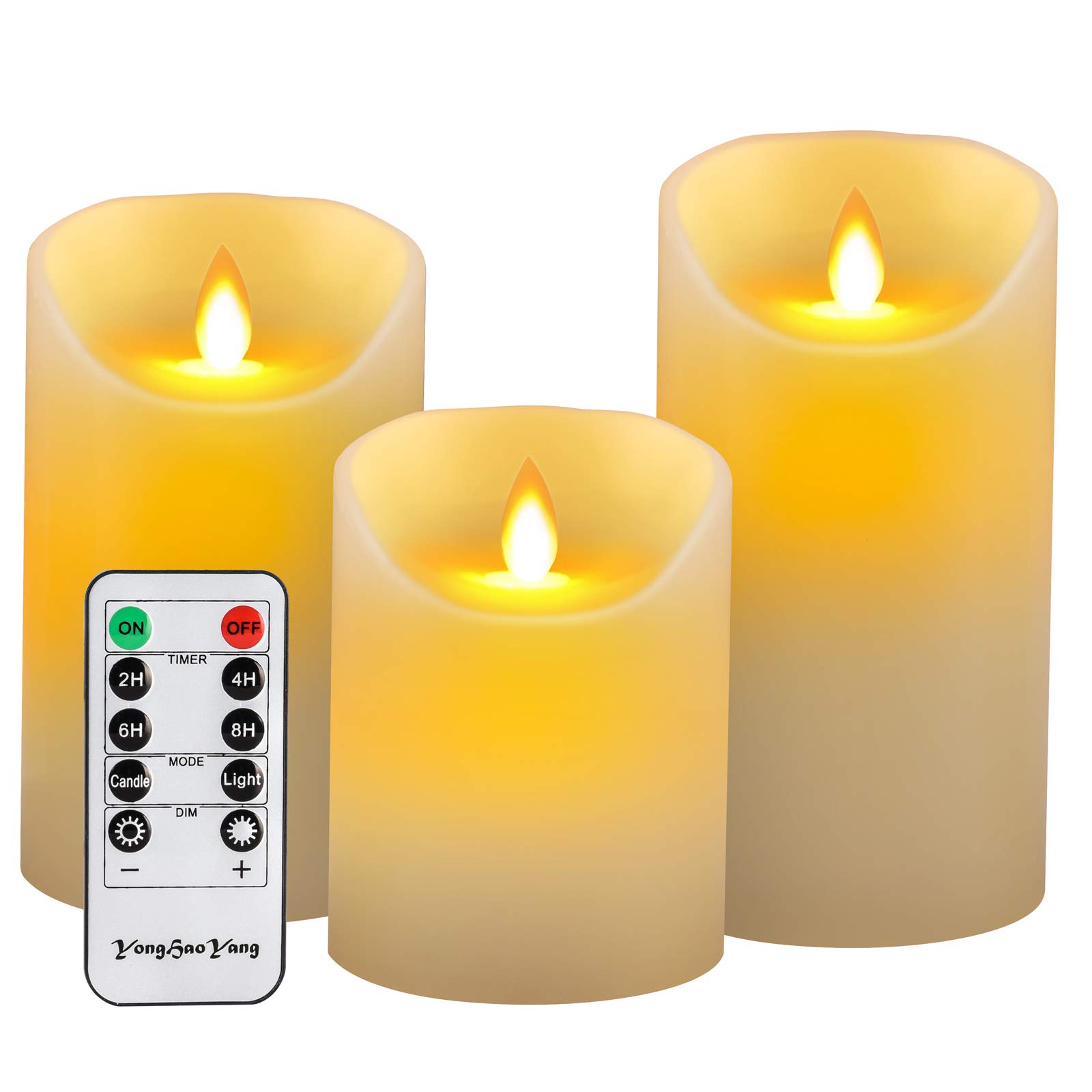 LED Candles Waterproof Flickering Flameless Candles Pillars Lights Battery Operated Night Light with Remote Timers 3pcs Pack  Flameless Candles Electric Tealights for Home Church Halloween Thanksgiving Christmas Party  Outdoor Indoor Decorations