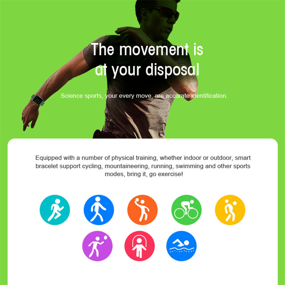 Smart Watch Sport Clock Fitness Tracker Bracelet Heart Rate Monitor Sleep IP67 Smartwatch for Android IOS Women Pink