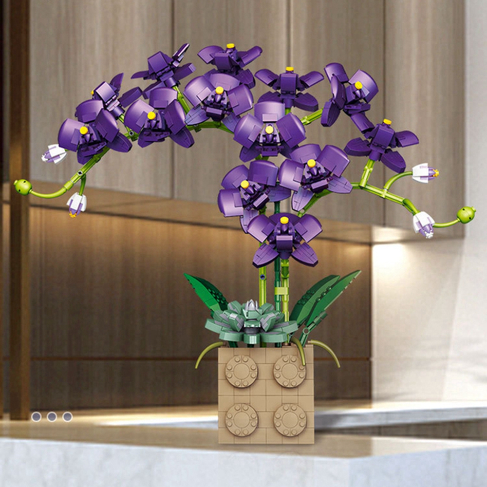 Building Block Flower Orchid Series Bonsai Girl bricks Toy Flowers Adult Flower home decorationToys For Gifts