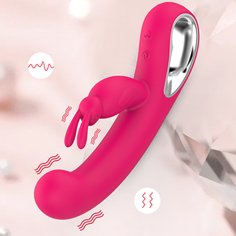 Rechargeable Rabbit Vibrators Sex Toy G spot Massager Realistic Dildo C spot Masturbator 12 Vibrating Modes and 2 Powerful Motors Women Adult Masturbation Machine
