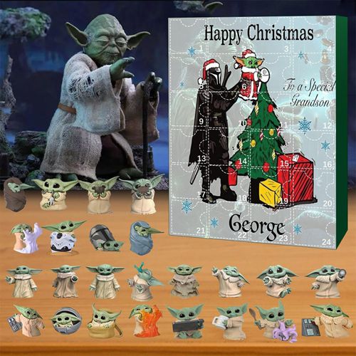 Christmas Advent Calendar Star Wars Mandalorian Baby Yoda Figures 24 Days Christmas Countdown Calendar Surprise Blind Box Creative Xmas Gift for Kids