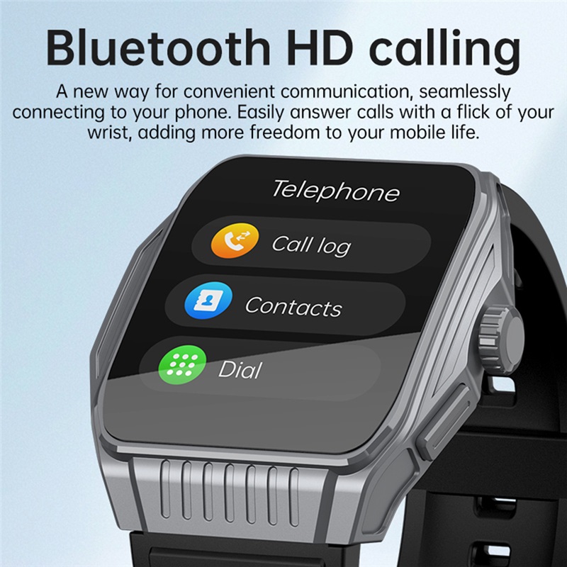 (Black) Smart Watch Sleeping Aid Cross-Border Multi-Function Heart Rate Blood Pressure Monitor Bluetooth Call SOS Feature