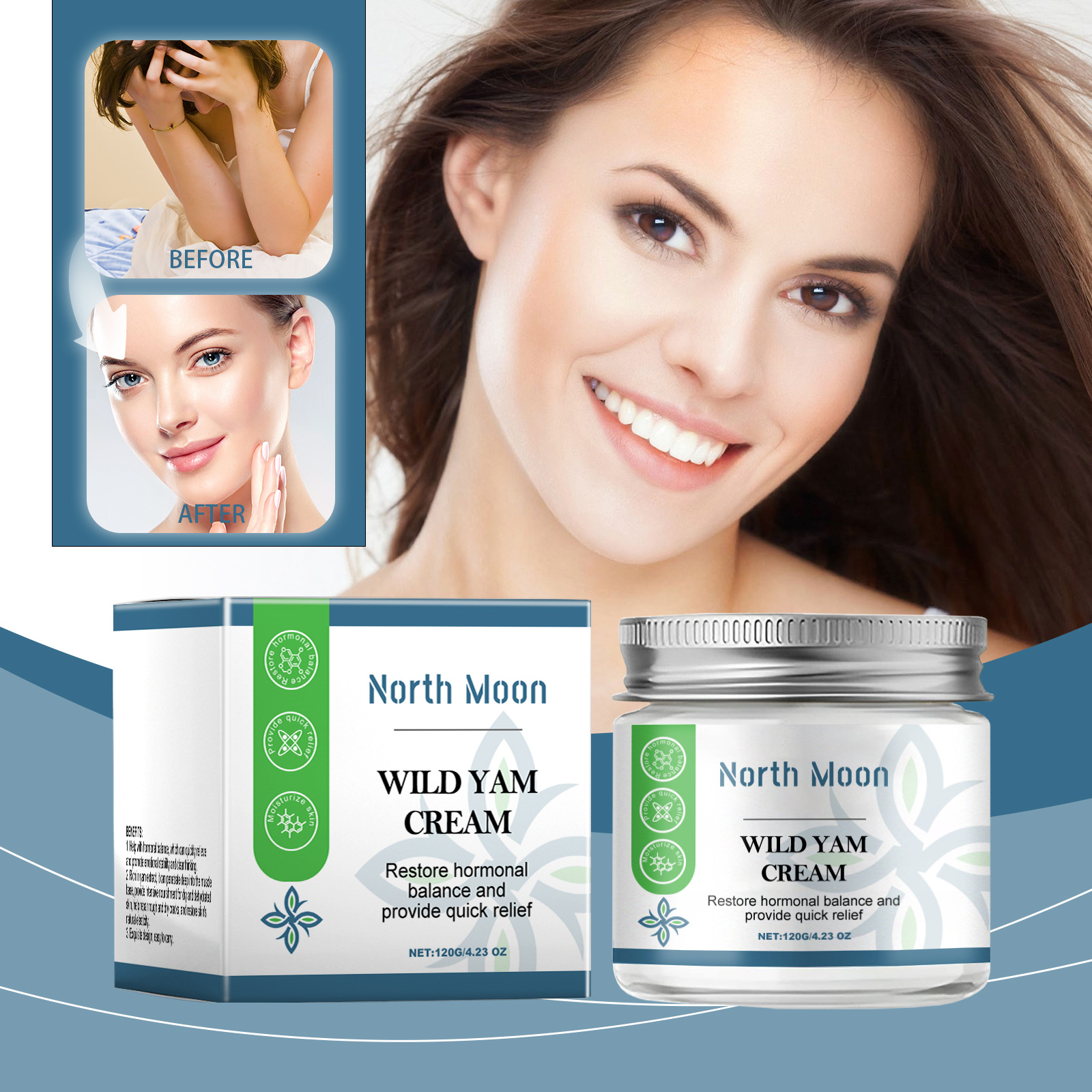 Wild Yam Cream Moisturizing Cream Hydrating Smooth Yam Root Extract Essence Firm Improve Skin Dullness Whitening Moisturizing For Body Face Care