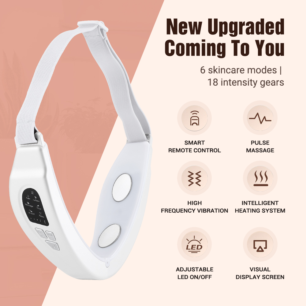EMS V Face Facial Machine Red Blue Light Electric V Line Up Lift Belt Face Massage Heating Face Skin Lifting Firming Beauty Device Double Chin Reduce