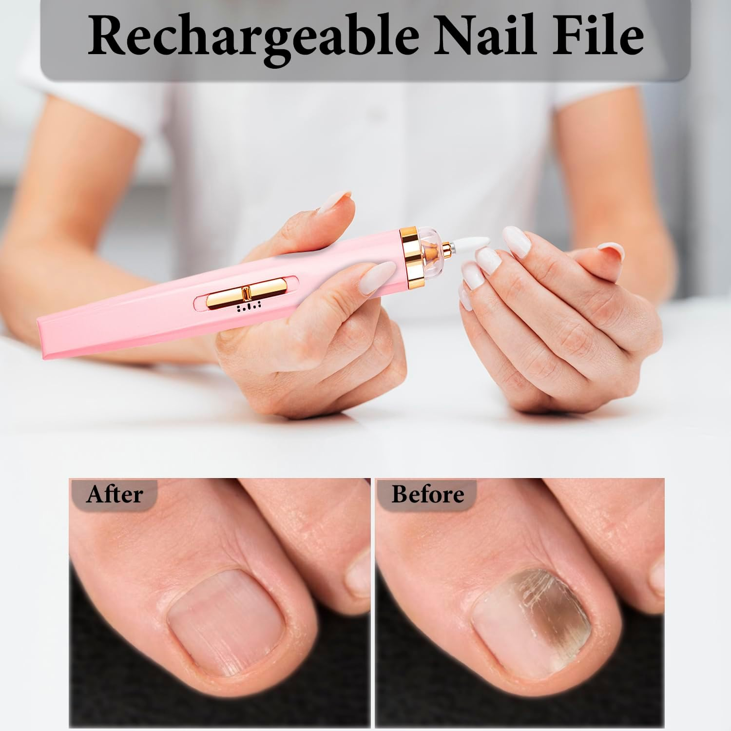 Rechargeable 5 in 1 Professional Nail Drill File Kit for Nail Salon and Home DIY