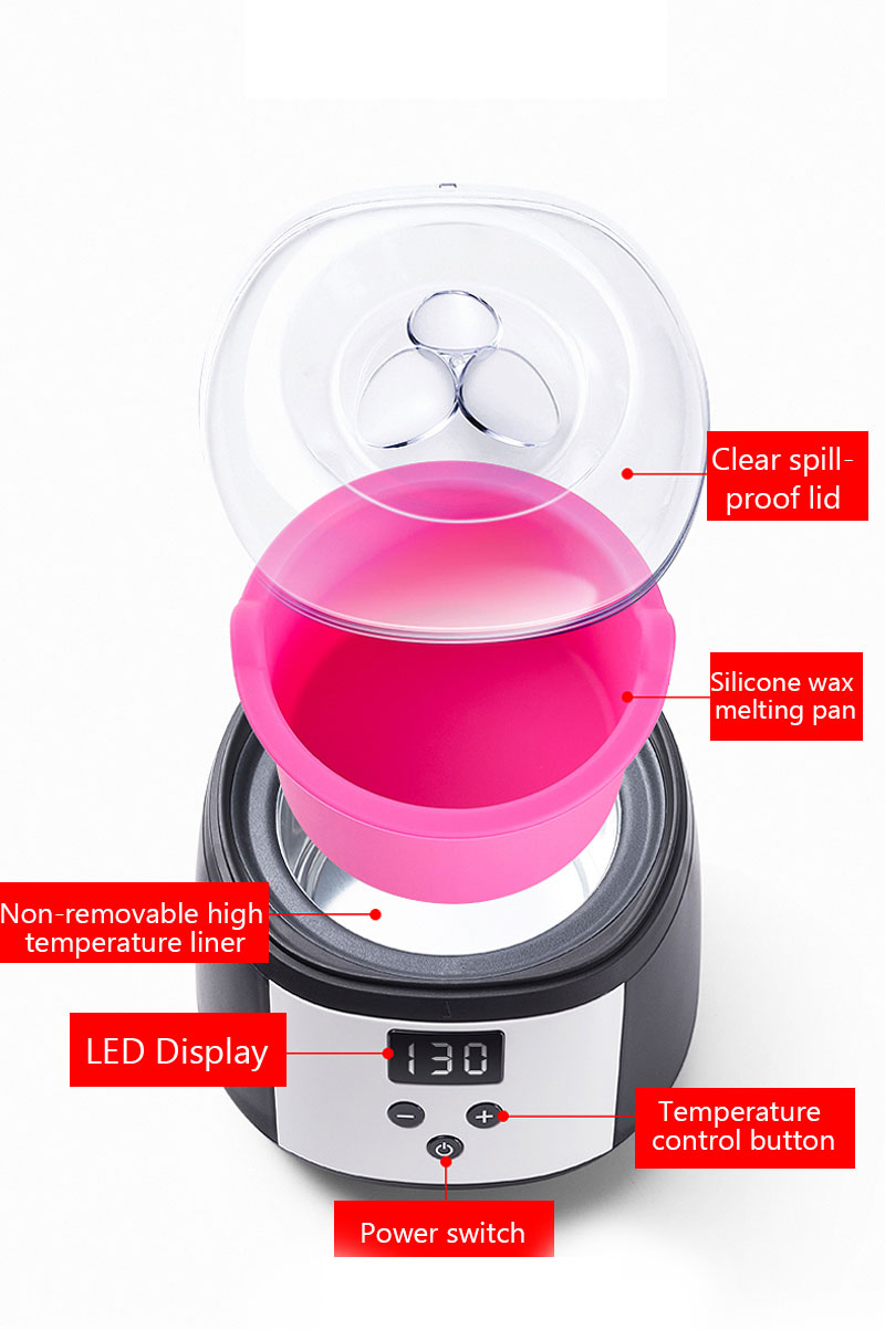 (Black Hair Removal Wax Heater) Professional Hair Removal Wax Heater Machine Wax Melting Pot Wax Melter Digital LCD  Temperature Display for Adults Beginner Home Spa or Salon