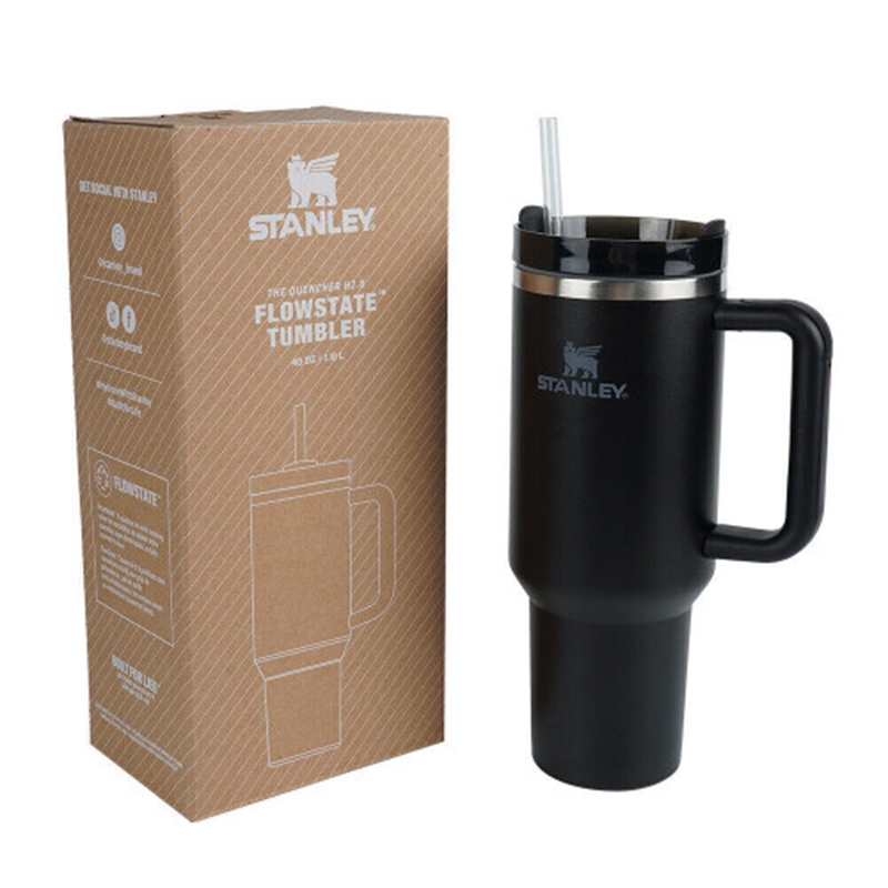 Black For Stanley Tumbler Cup Insulated Water Bottle  40oz