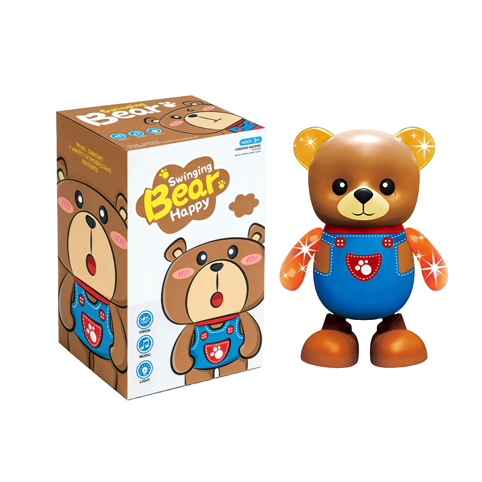 (Bear) Electric Dance Little Cute Animals Dog Dinosaur Duck Light Music Swinging Little Duck Dance Robot Children's Toy ﻿