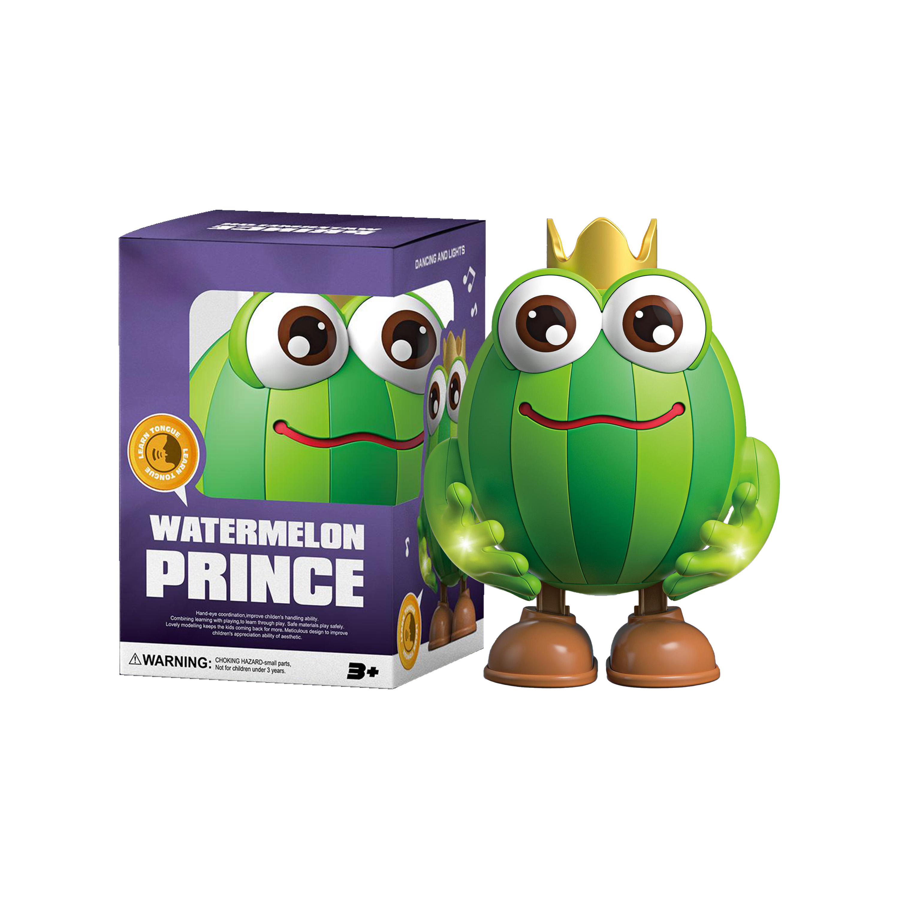 (Watermelon) Electric Dance Little Cute Animals Dog Dinosaur Duck Light Music Swinging Little Duck Dance Robot Children's Toy ﻿