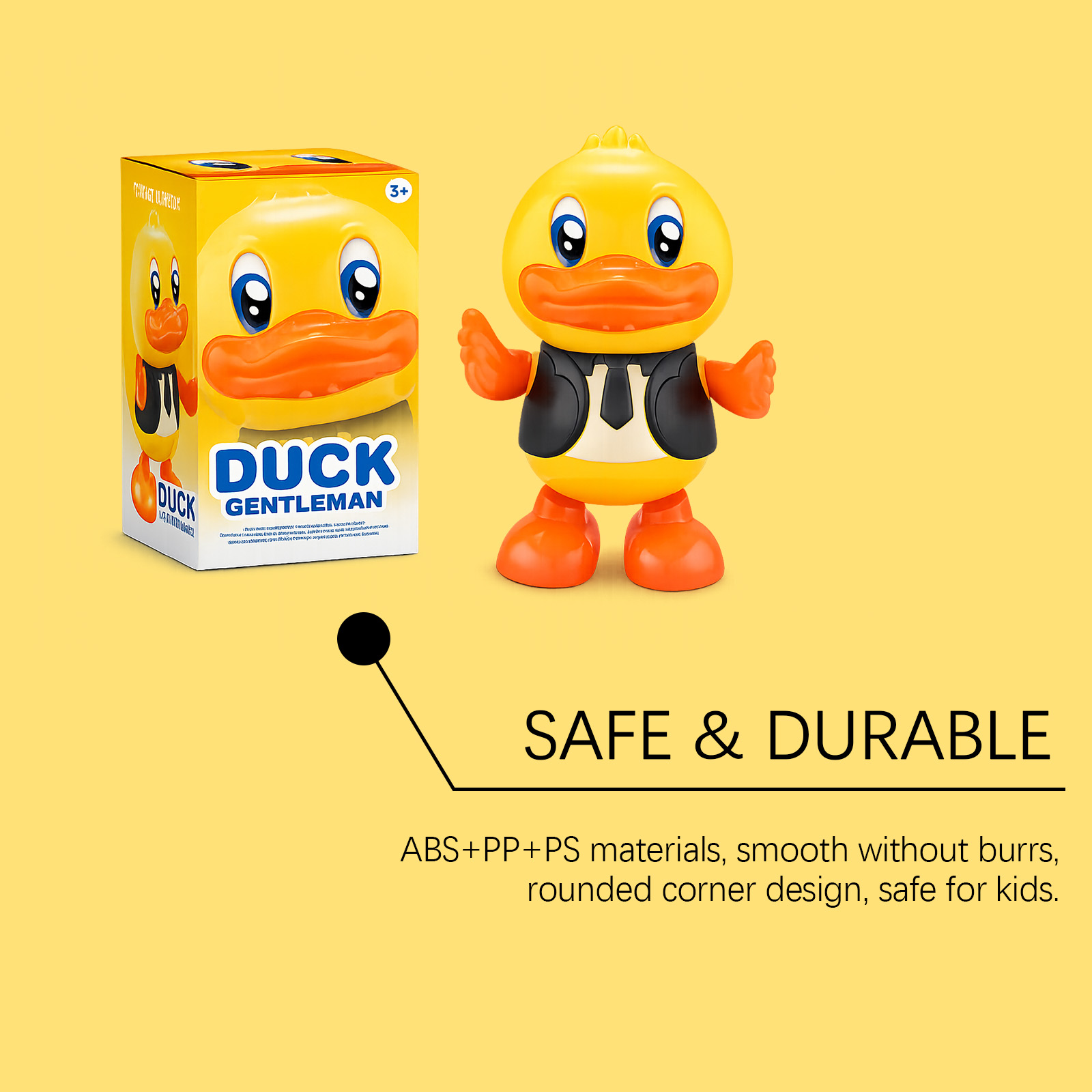 (Duck) Electric Dance Little Cute Animals Dog Dinosaur Duck Light Music Swinging Little Duck Dance Robot Children's Toy ﻿