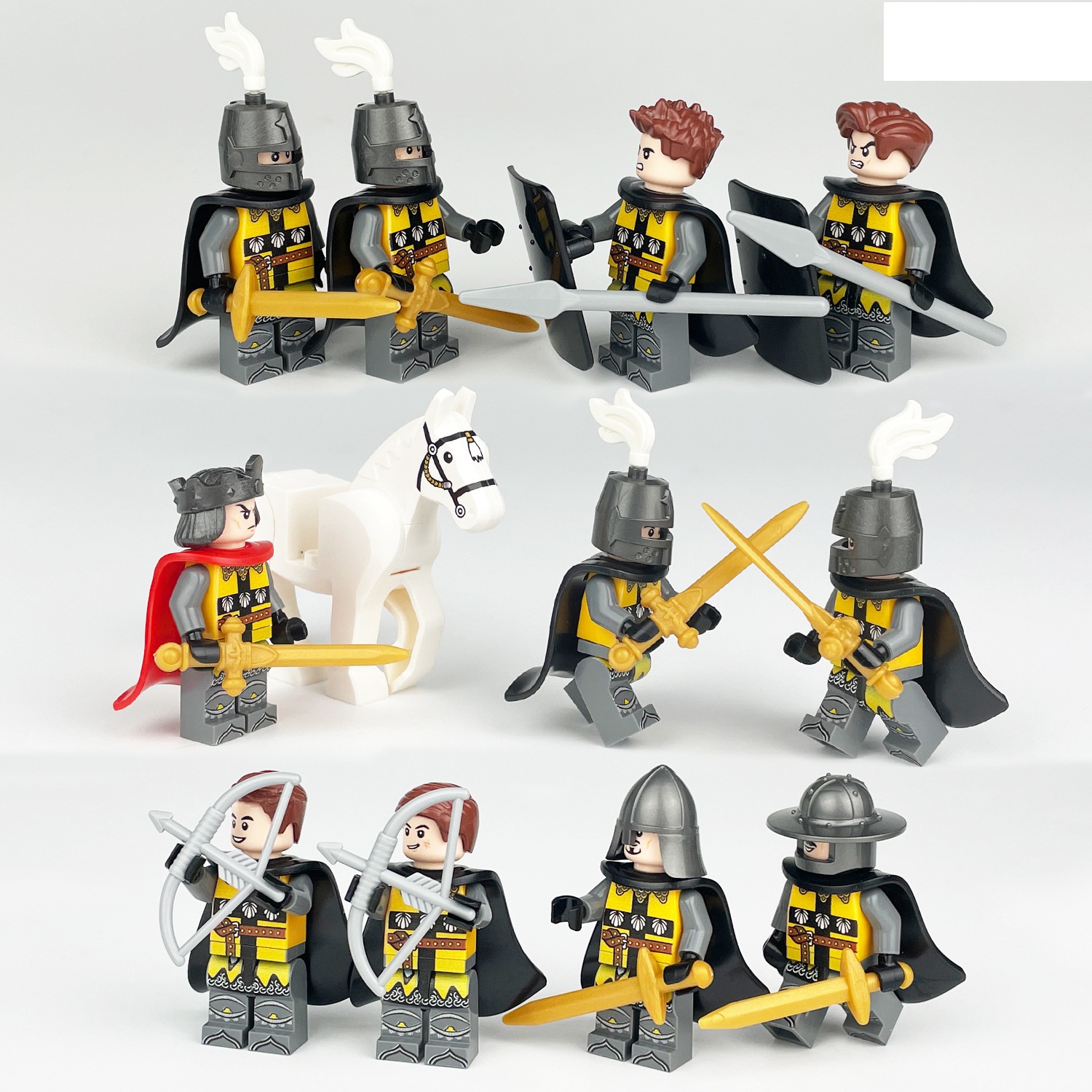 Medieval Army Trooper Minifigure Building Blocks Set Toy Soldiers Army Toys Set Smooth Surface with Weapons for Best Educational 