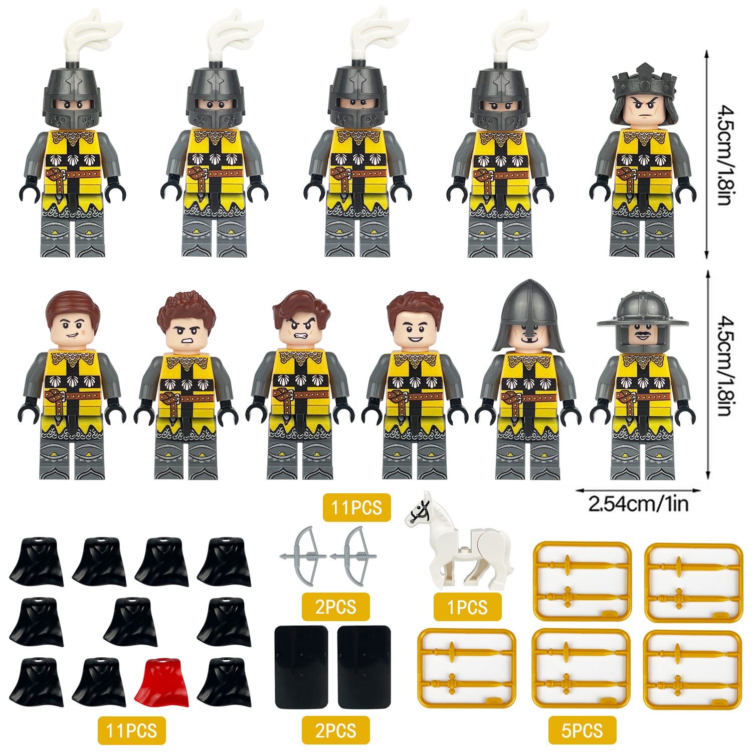 Medieval Army Trooper Minifigure Building Blocks Set Toy Soldiers Army Toys Set Smooth Surface with Weapons for Best Educational 