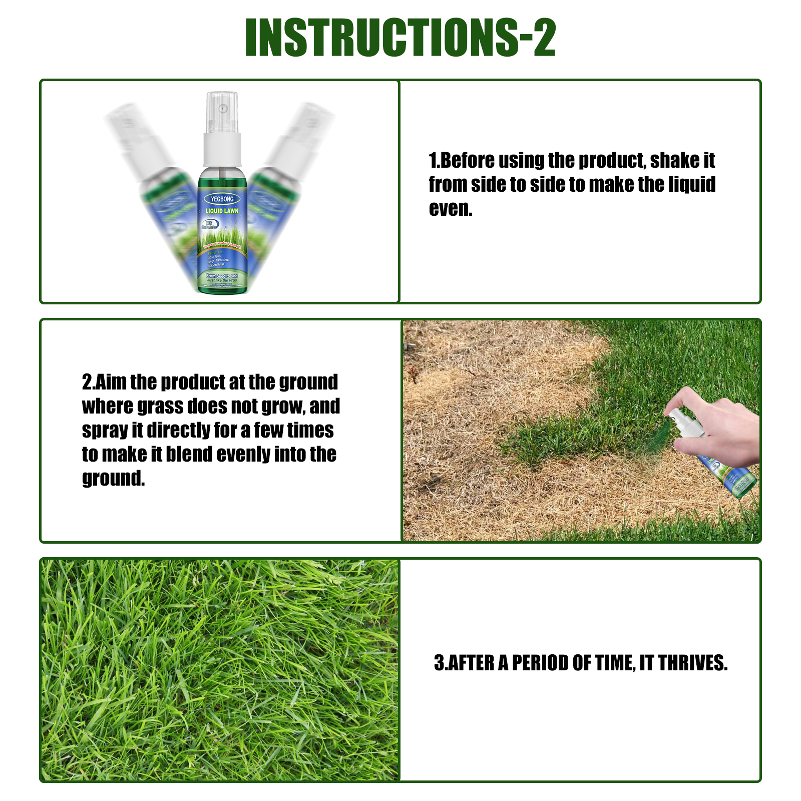 Green Grass Lawn Spray Household Seeding System Liquid for Garden Outdoor Football Ground Long Lasting Green Grass Liquid 30ml ﻿