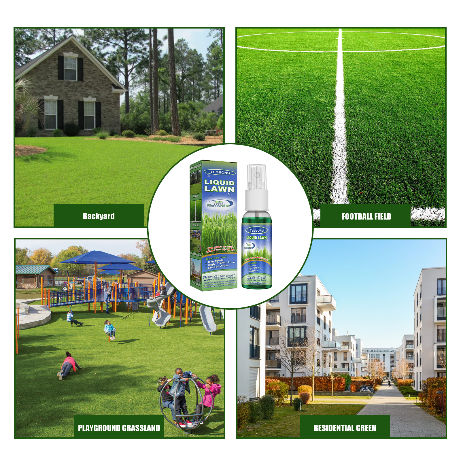 Green Grass Lawn Spray Household Seeding System Liquid for Garden Outdoor Football Ground Long Lasting Green Grass Liquid 30ml ﻿