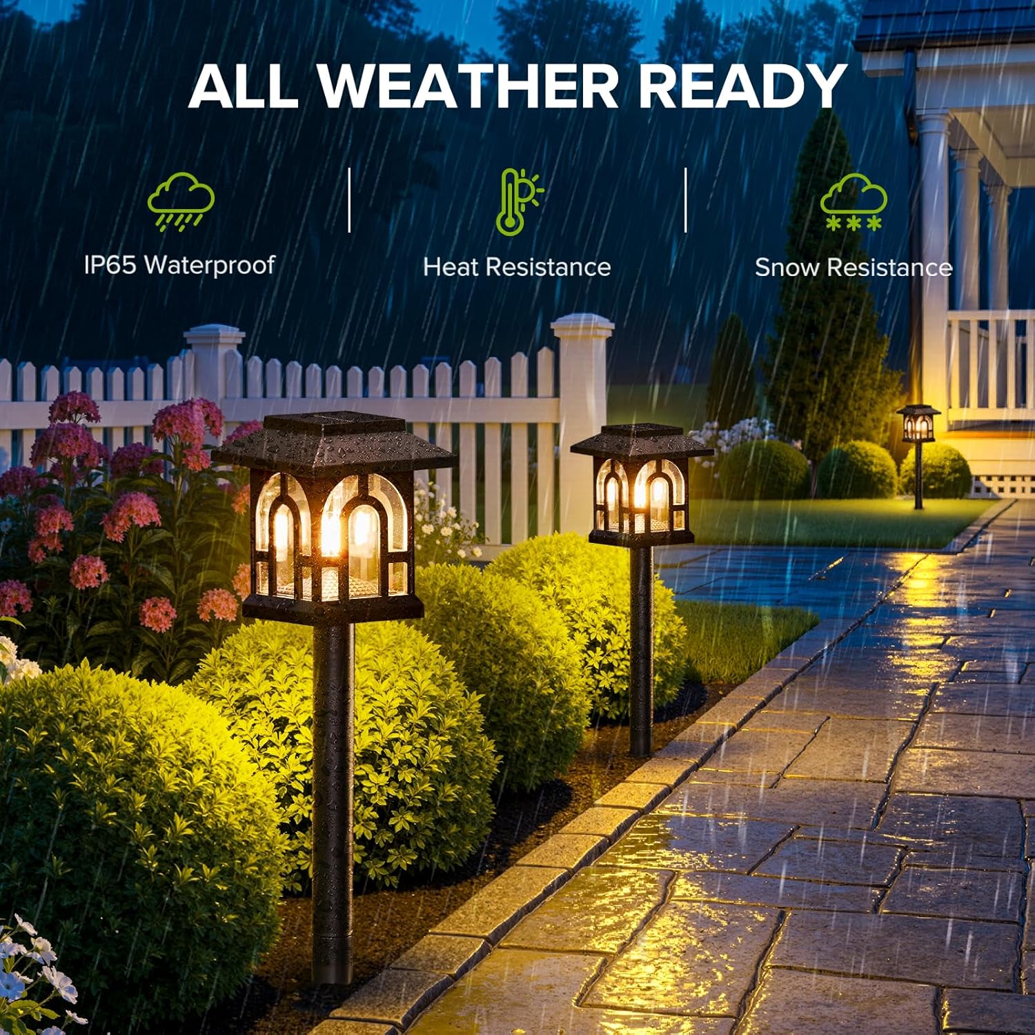 Solar Lights Outdoor Garden 6 Pack Garden Lights Solar Powered Waterproof with Warm White Light Retro Solar Garden Ornaments Outdoor Path Lights for Landscape 