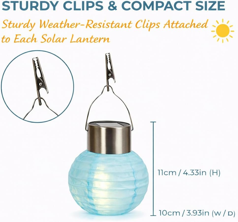 (strawberry) Set of 4 Solar Tulip Hanging Lanterns 18.5cm Pink Yellow Flower Lights Warm White Firefly LEDs Outdoor Garden Ornament Tabletop Decoration IP44 Waterproof