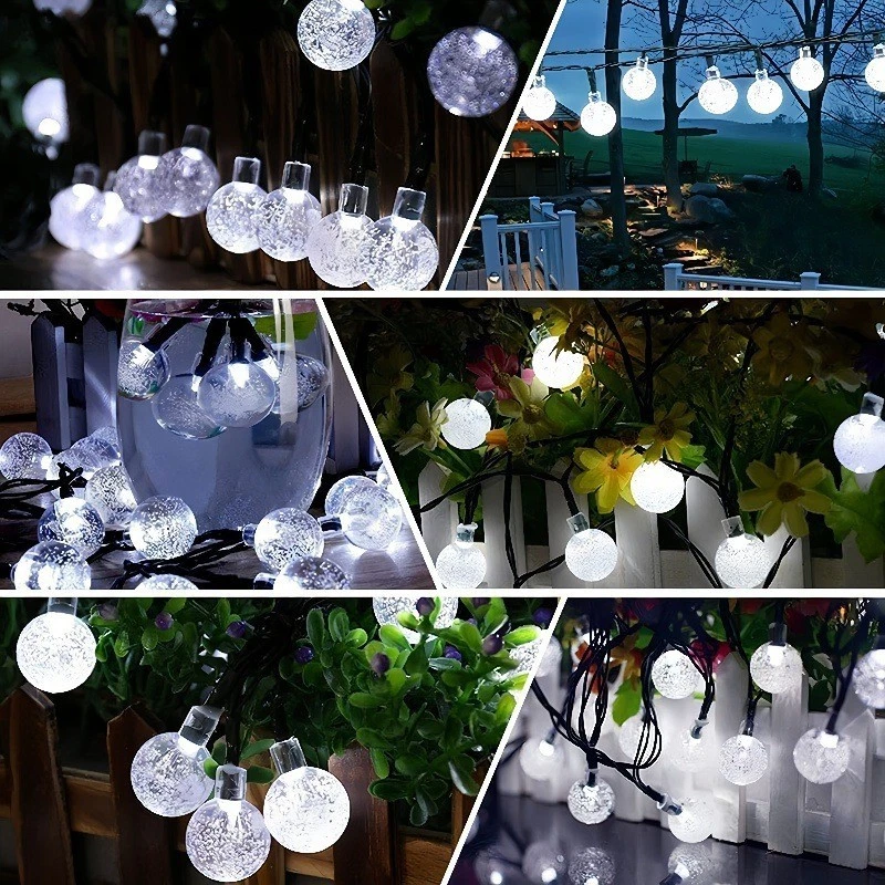 (RGB) 5m 20LED Solar Power String Fairy Lights Garden Outdoor Party Christmas Lamp