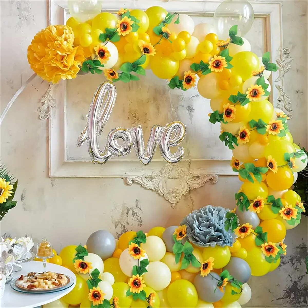 Solar Sunflower String Light Outdoor Waterproof Artificial Flower Vine Atmosphere Lamp For Home Party Holiday Decoration
