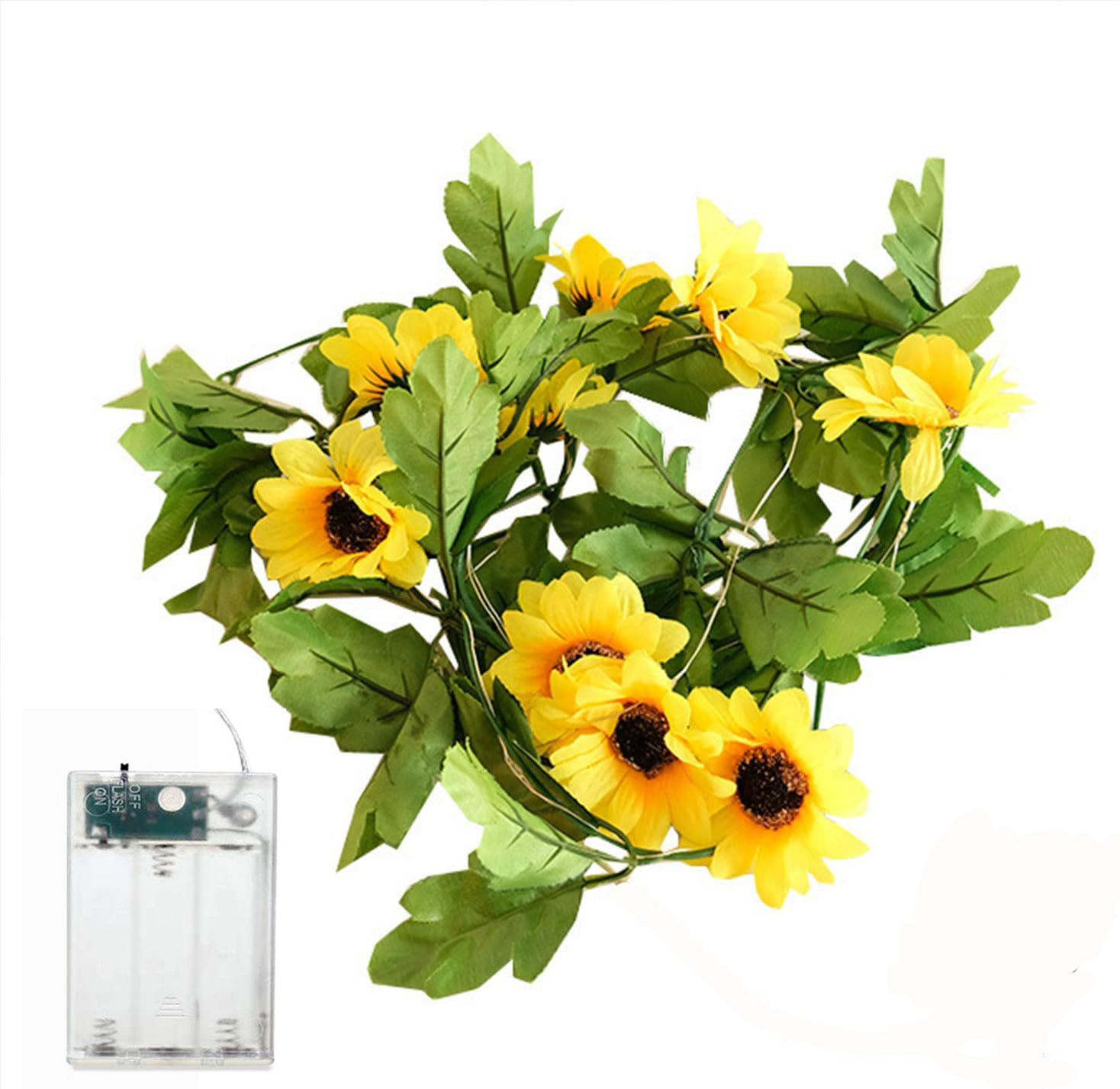 Solar Sunflower String Light Outdoor Waterproof Artificial Flower Vine Atmosphere Lamp For Home Party Holiday Decoration