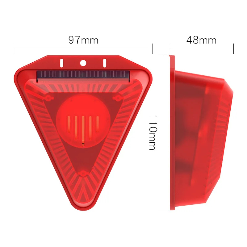 (Black) LED Solar Alarm Light Outdoor Waterproof Solar Powered Lamp Farmland Pasture Anti-Animal Villa Garden Security Light