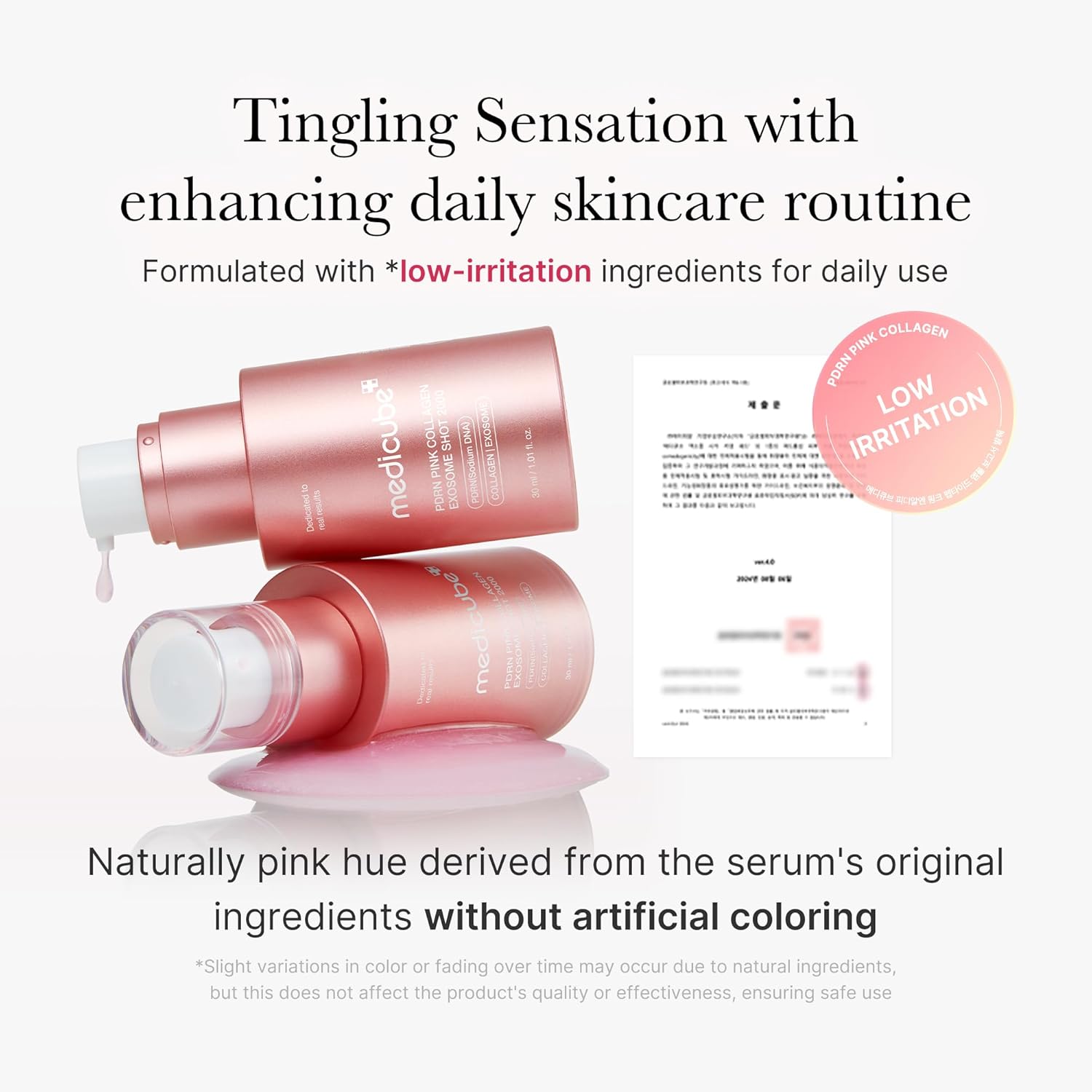 medicube PDRN Pink Collagen Exosome Shot Serum 2000 PPM Liquid Skin Booster Exosome Salmon DNA PDRN Spicules Uneven Tone Pore Care Texture Korean Skin Care 30ml