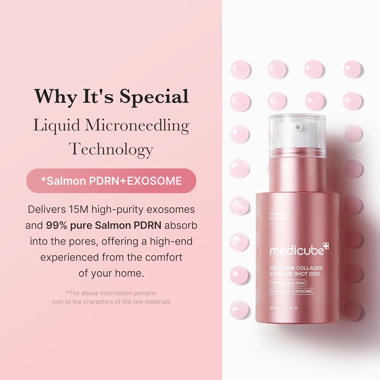 medicube PDRN Pink Collagen Exosome Shot Serum 2000 PPM Liquid Skin Booster Exosome Salmon DNA PDRN Spicules Uneven Tone Pore Care Texture Korean Skin Care 30ml