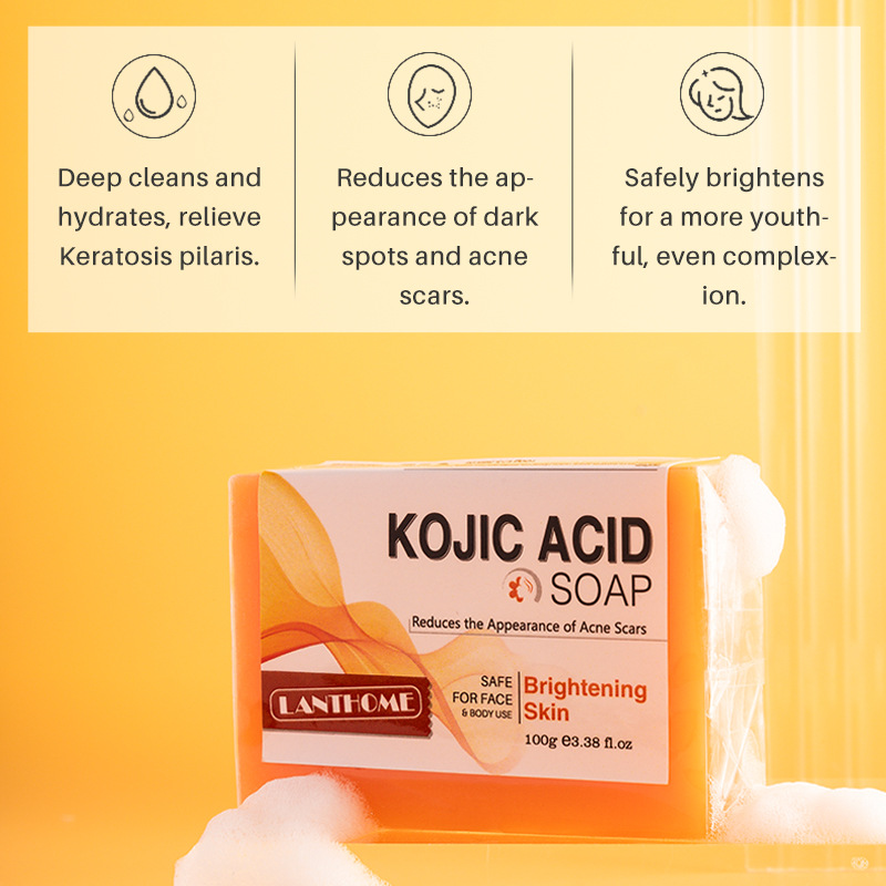 Kojic Acid Soap For Skin Cleansing Deep Pore Cleaning And Brightening Body And Face Cleansing Bar 100g