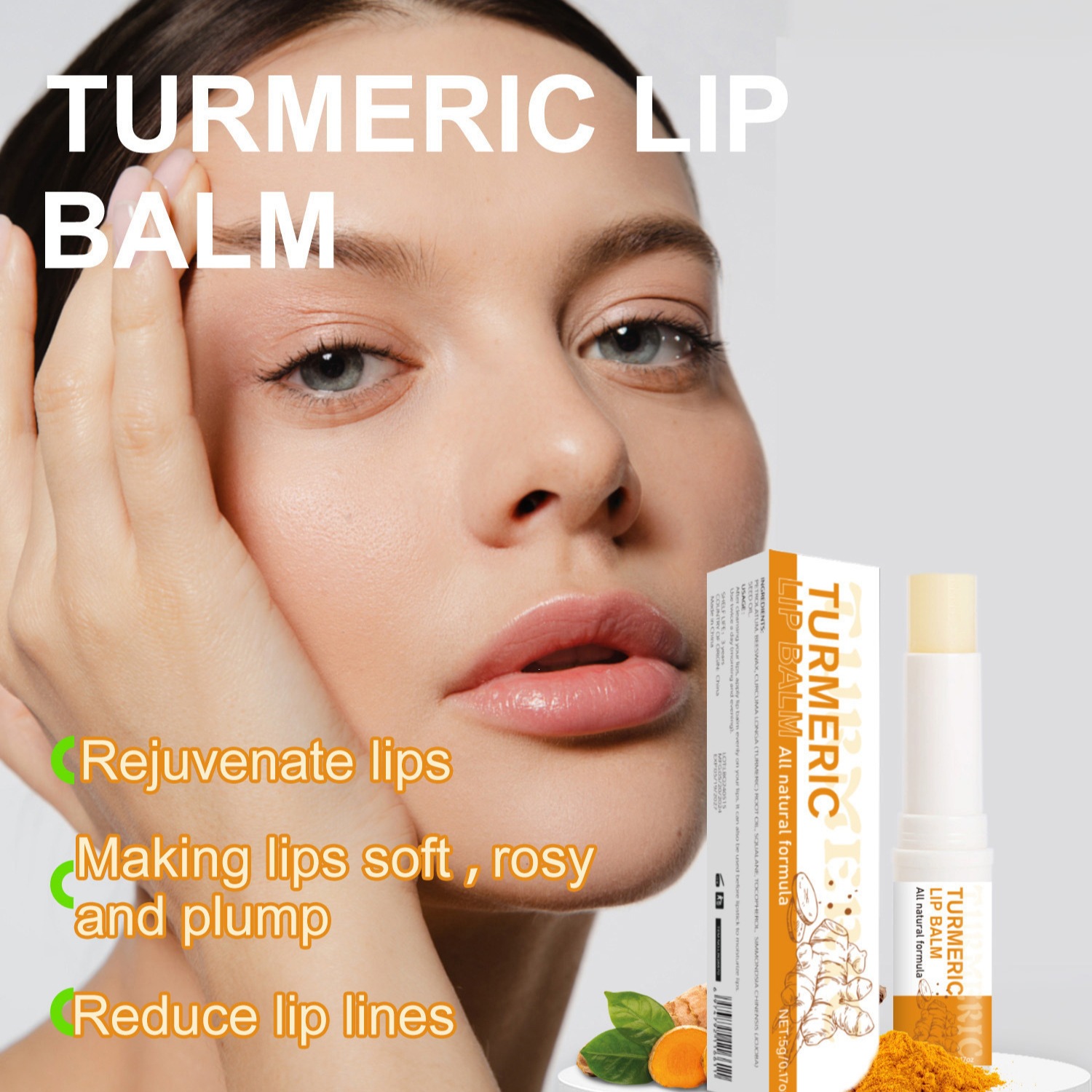 Lanthome Turmeric Lip Balm For Moisturizing Nourishing And Soothing Dry Lips Daily Lip Care Treatment 5g