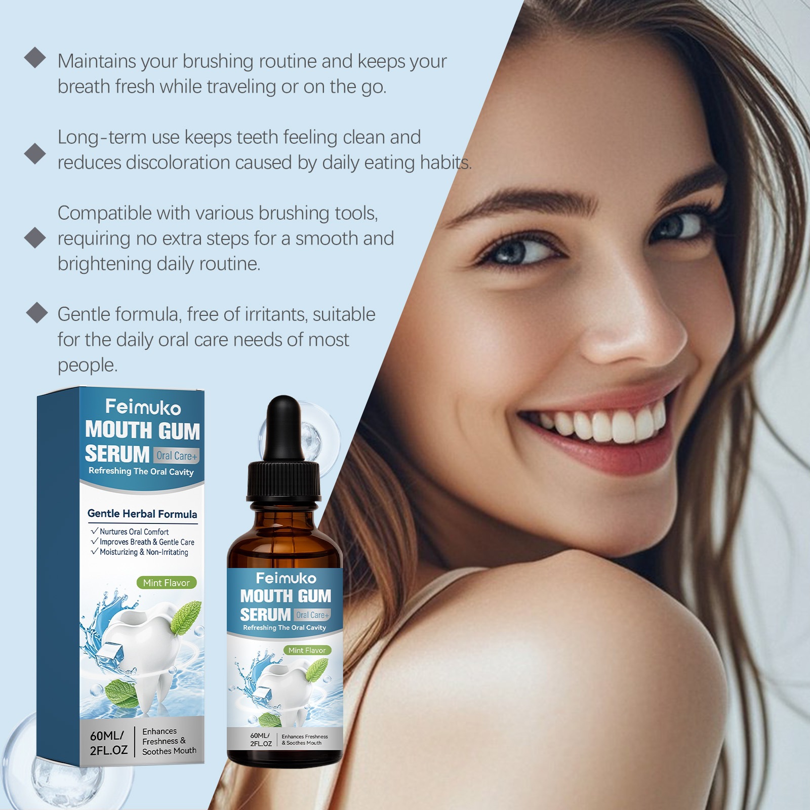 Gum Care Essence With Mint Flavor For Fresh Breath And Gentle Gum Support
