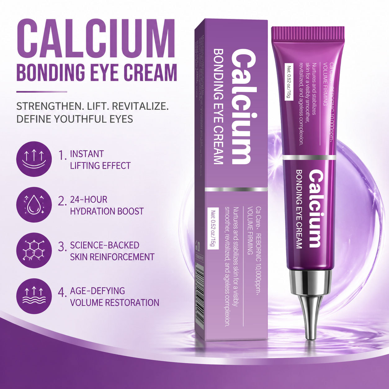 Calcium Firming Eye Cream For Fine Line Reduction And Lifting Daily Anti Aging Care 15ml