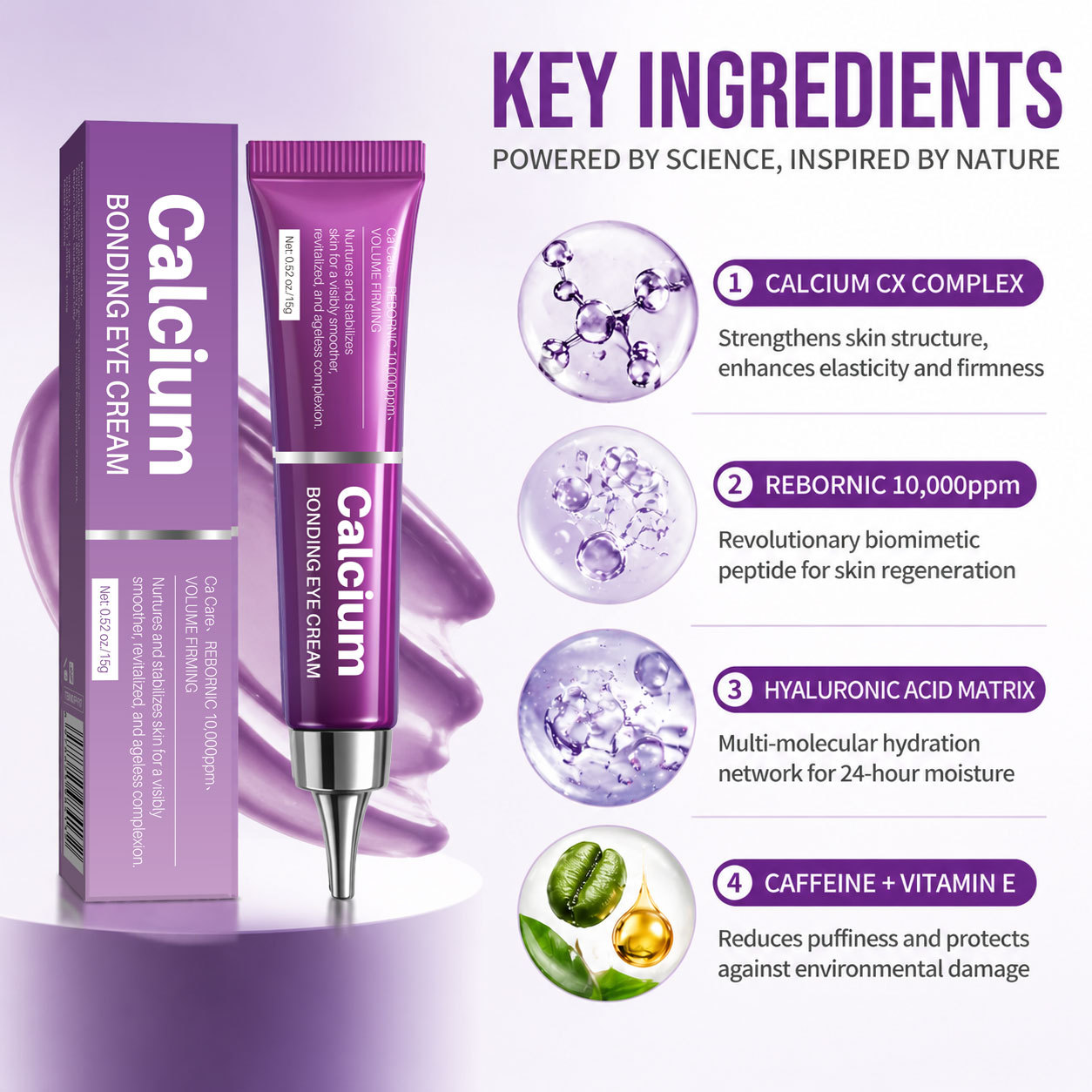 Calcium Firming Eye Cream For Fine Line Reduction And Lifting Daily Anti Aging Care 15ml